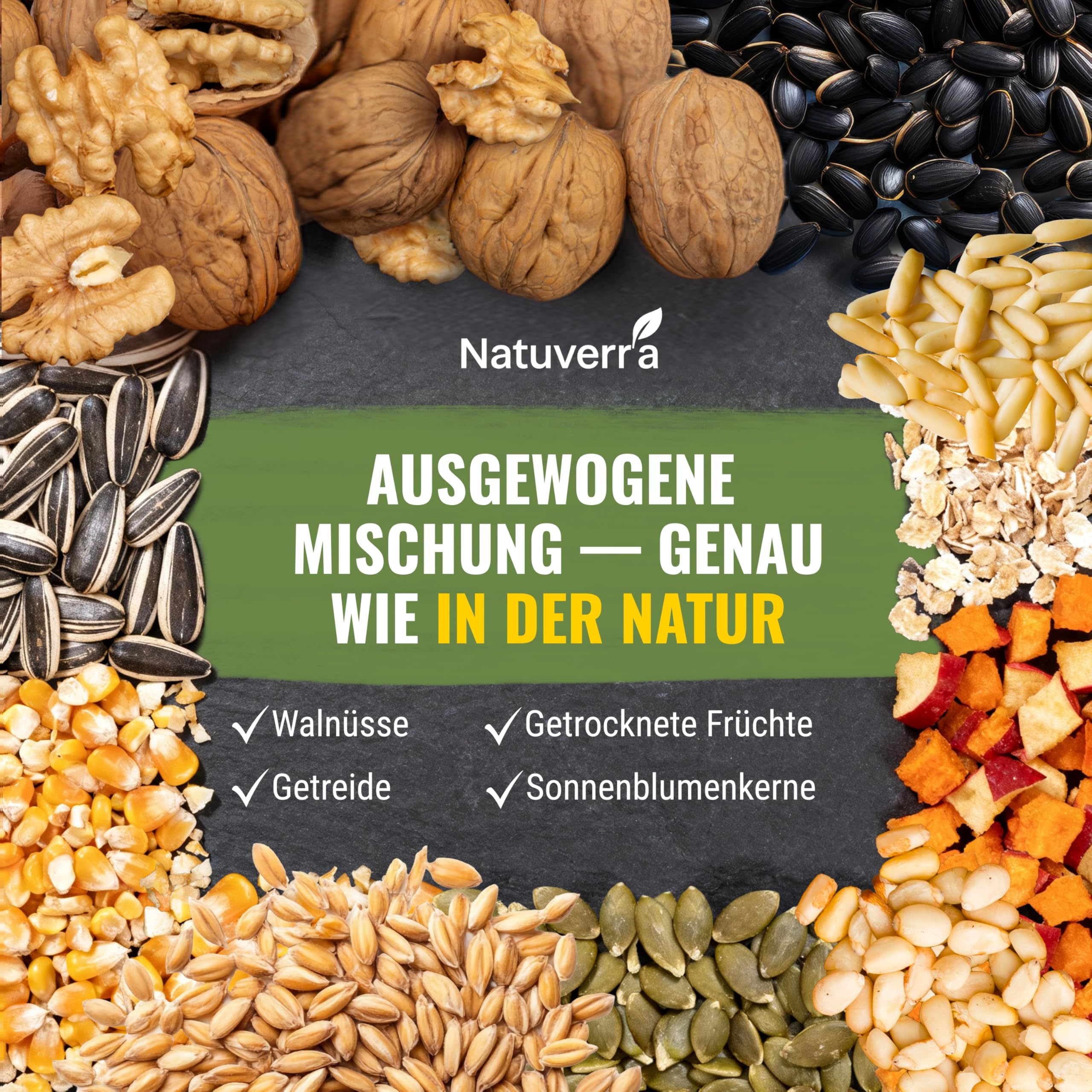 Comida para ardillas y ardillas, 600 g, para todo el año, con nueces en cáscara