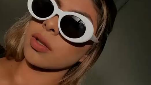 Amazon.com: White Oval Clout Goggles Bold Retro Thick MOD 51mm Round Lens Sunglasses (White, Smoke) : Clothing, Shoes & Jewelry