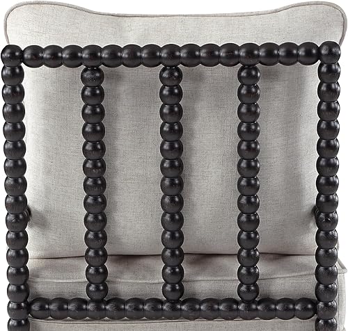 Miniatura 4 de DUHOME Linen Fabric Spindle Accent Chair with Wood Frame,Bobbin Chair with High Resilience Spring Cushion and Armrest Pads, Leisure Armchair for