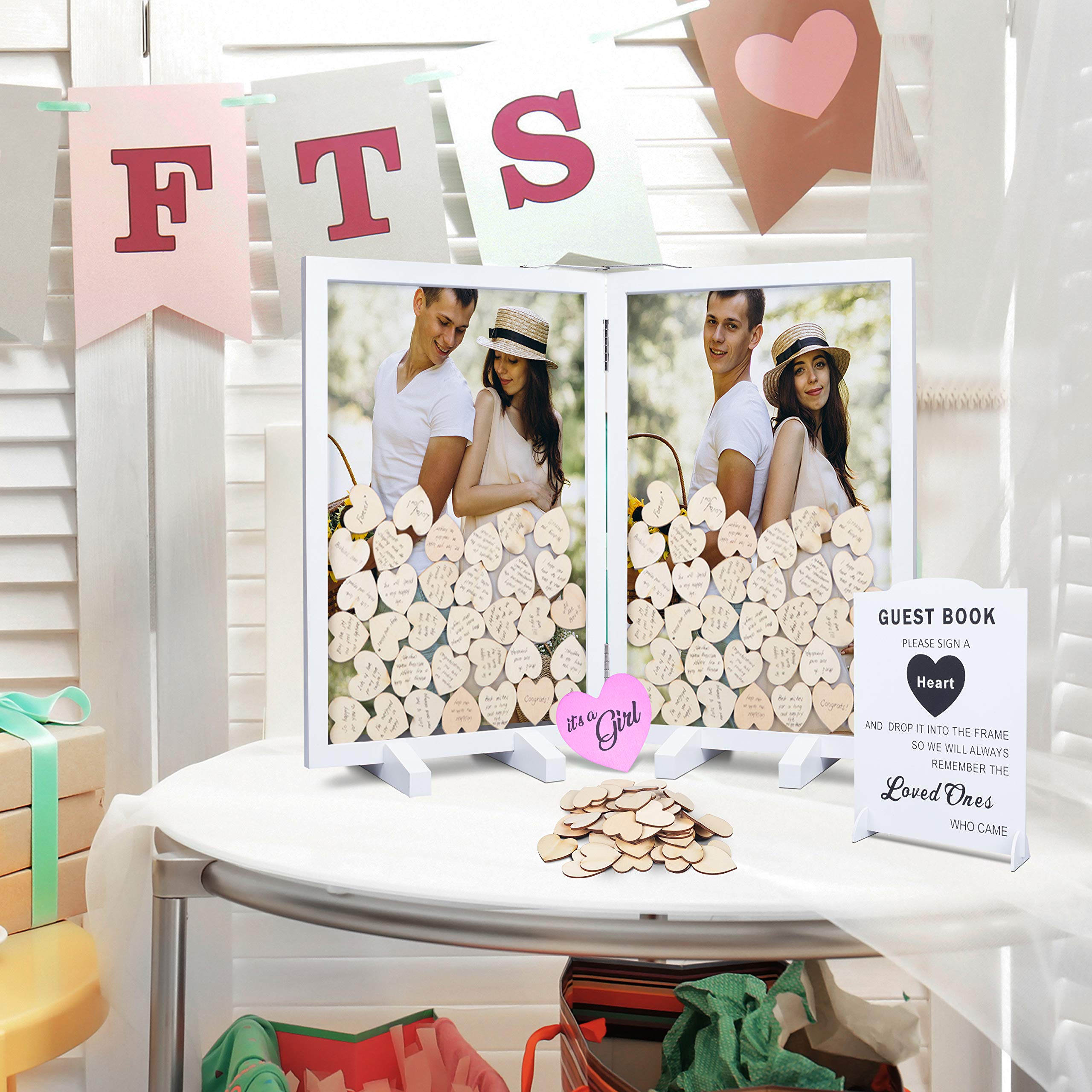 GLM Wedding Guest Book Alternative, Drop Top Wooden Frame with 160