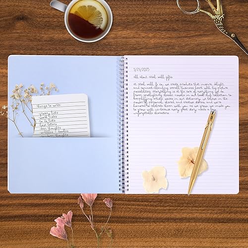 Miniatura 5 de Steel Mill & Co - Lindo cuaderno de espiral grande con rayas universitarias, 11 x 9.5 pulgadas con tapa dura duradera y 160 páginas forradas, puntos