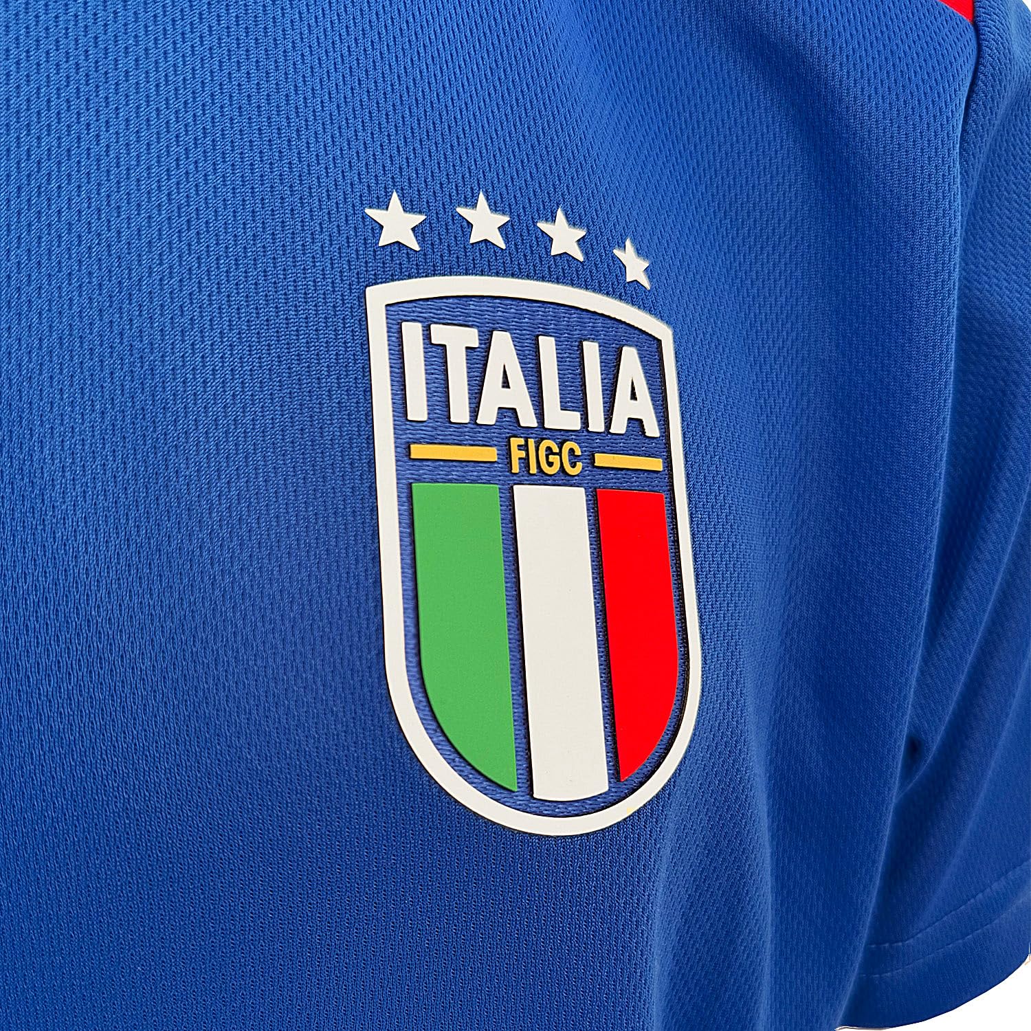 ITALIA FIGC Offizielles Fußballtrikot. Technisches T-Shirt mit normaler Passform für Herren, Jungen und Kinder.