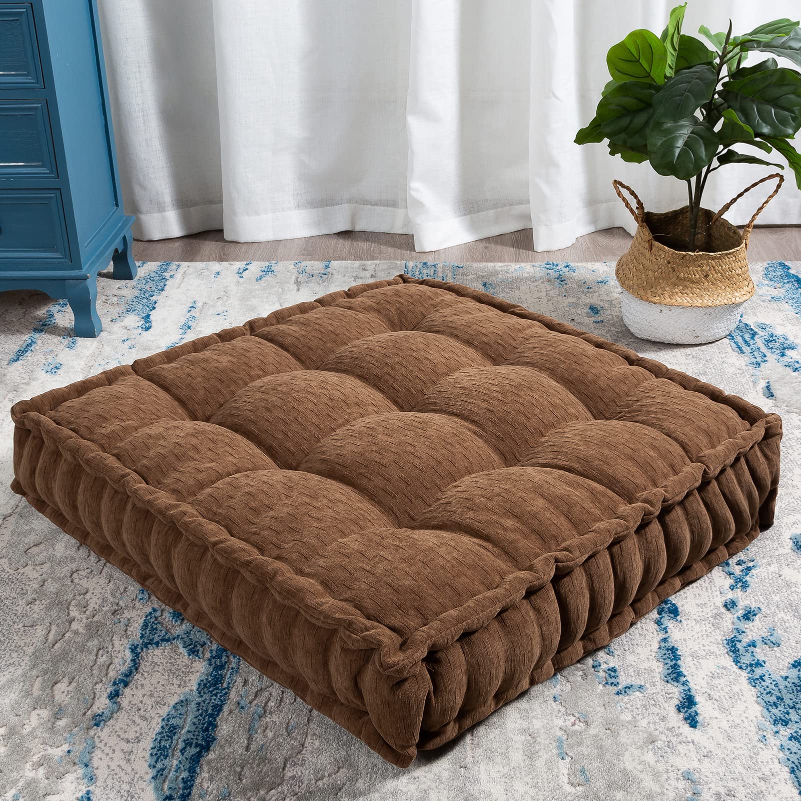 Photo 1 of ***NEW*****

HIGOGOGO Large Floor Pillow, 30"x30" Square Floor Cushion Chenille Meditation Cushion, Thick Tufted Seat Pillow for Living Room Yoga Bedroom Sofa, Coffee 30"x30" Coffee
