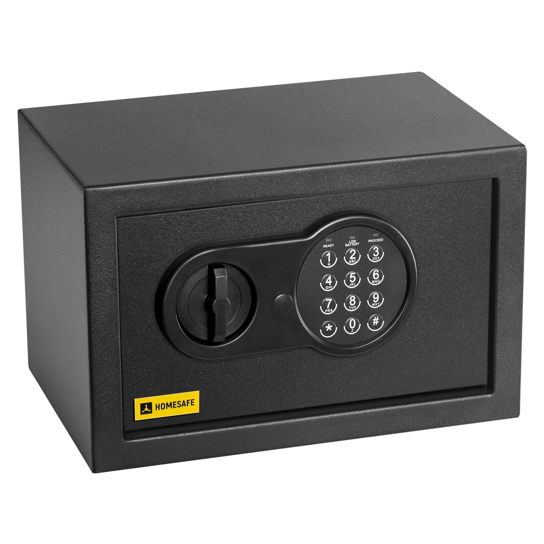 HomeSafe HV20E Cassaforte Piccola con Codice, 20x31x20cm (HxLxP), Cassaforte da Armadio Digitale con Combinazione Elettronica, Cassetta di Sicurezza per Soldi e Gioielli, Sicurezza Domestica