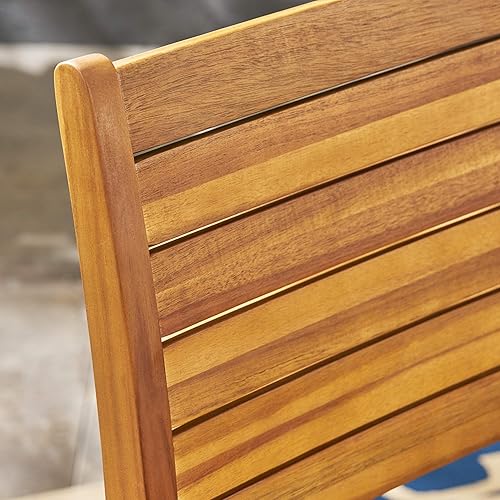 Miniatura 6 de Christopher Knight Home Watts - Sillas de comedor de madera de acacia para exteriores, acabado de teca (juego de 2)