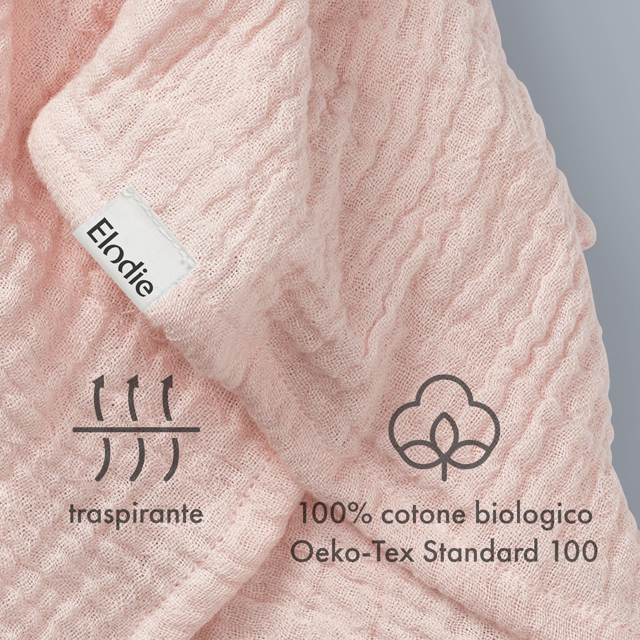 Elodie Details Copertina Doudou Neonato Blinkie – Mussola Cotone Organico Extra Morbido, Certificata Oeko-Tex – Coperta Coccole per Neonati – Regalo Nascita Bambino e Bambina – 0+ Mesi - Mae Pink