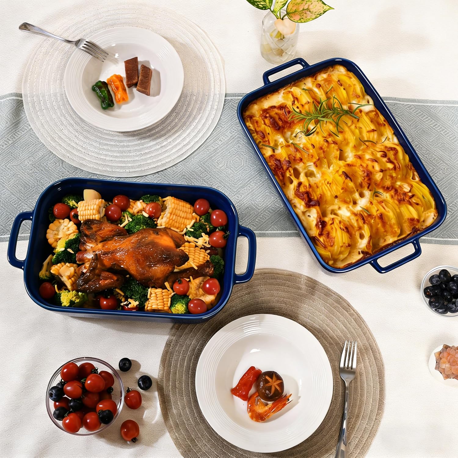 Casserole Dish,Large Baking Dish Cookware,Deep Lasagna Pan for Oven,Ceramic Bakeware for Baking, Easy to Clean