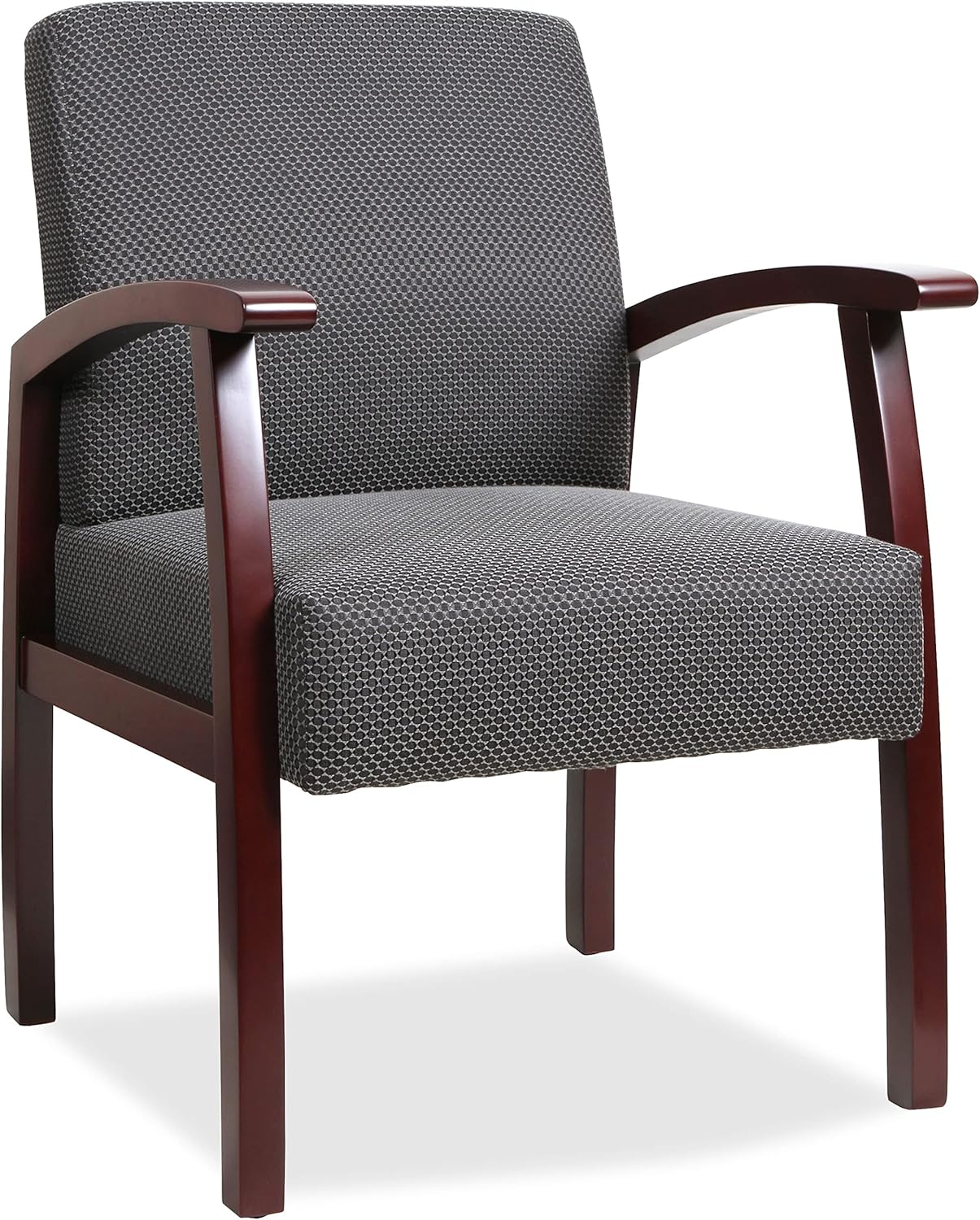 Lorell 68551 Guest Chairs, 24-Inch x25-Inch x35-1/2-Inch, Charcoal/Mahogany Frame