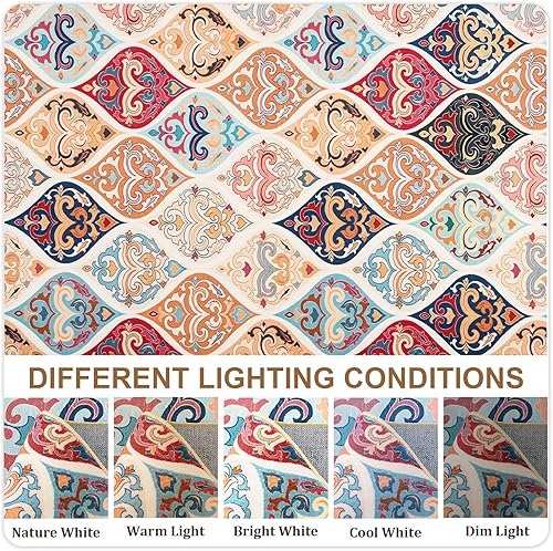 Miniatura 7 de Ompaa Alfombra marroquí de área pequeña, antideslizante, 2 x 3 pulgadas, lavable a máquina, alfombra de acento suave para entrada, baño, dormitorio,