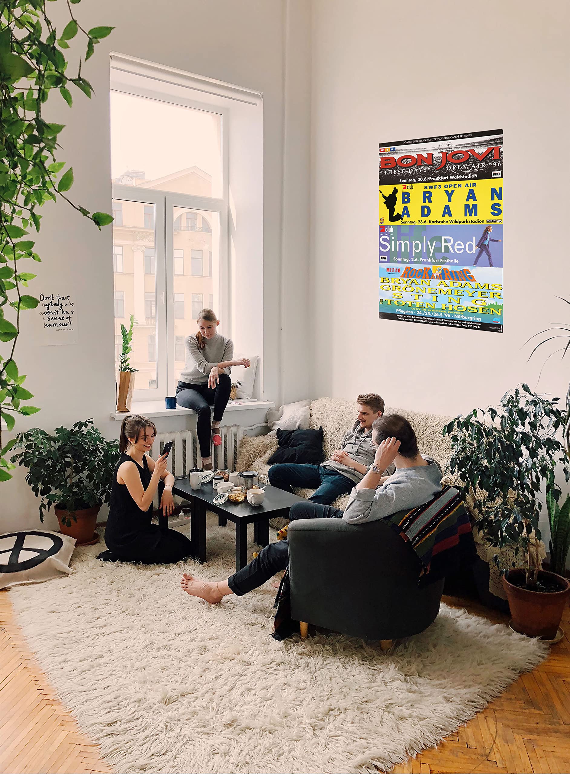 Premium Poster/Plakat | DIN A1 | Wanddeko | Live Konzert Veranstaltung » Konzert - Vorschau 1996 - Bon Jovi, Bryan Adams, Simply Red, RAR 1996, All The Towns 1996 «