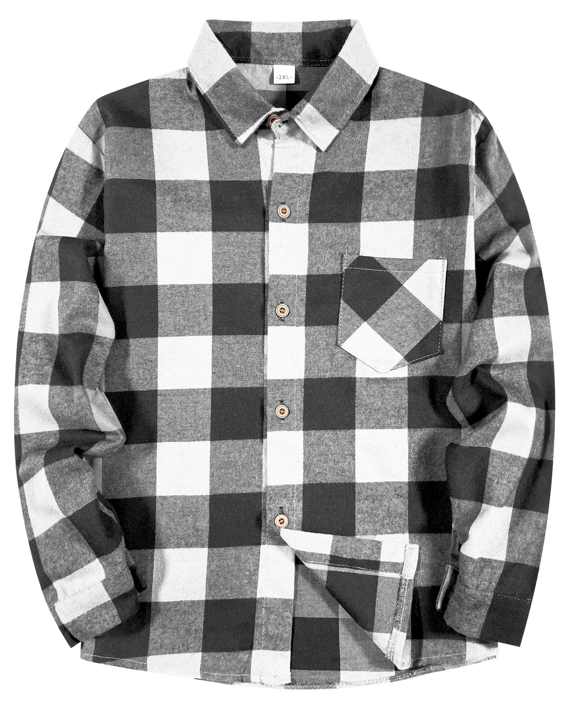 SELINK Girls Long Sleeve Flannel Shirt Kids Buffalo Plaid Button Down Shirt Casual Cute Flannel Blouse Tops