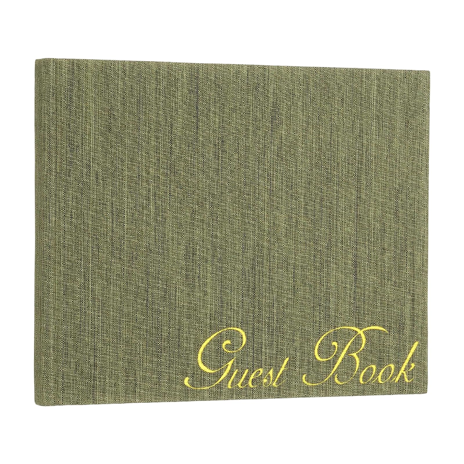 Livre d'invitation sans bavure papier 120GSM couverture tissu vert foncé PATIKIL