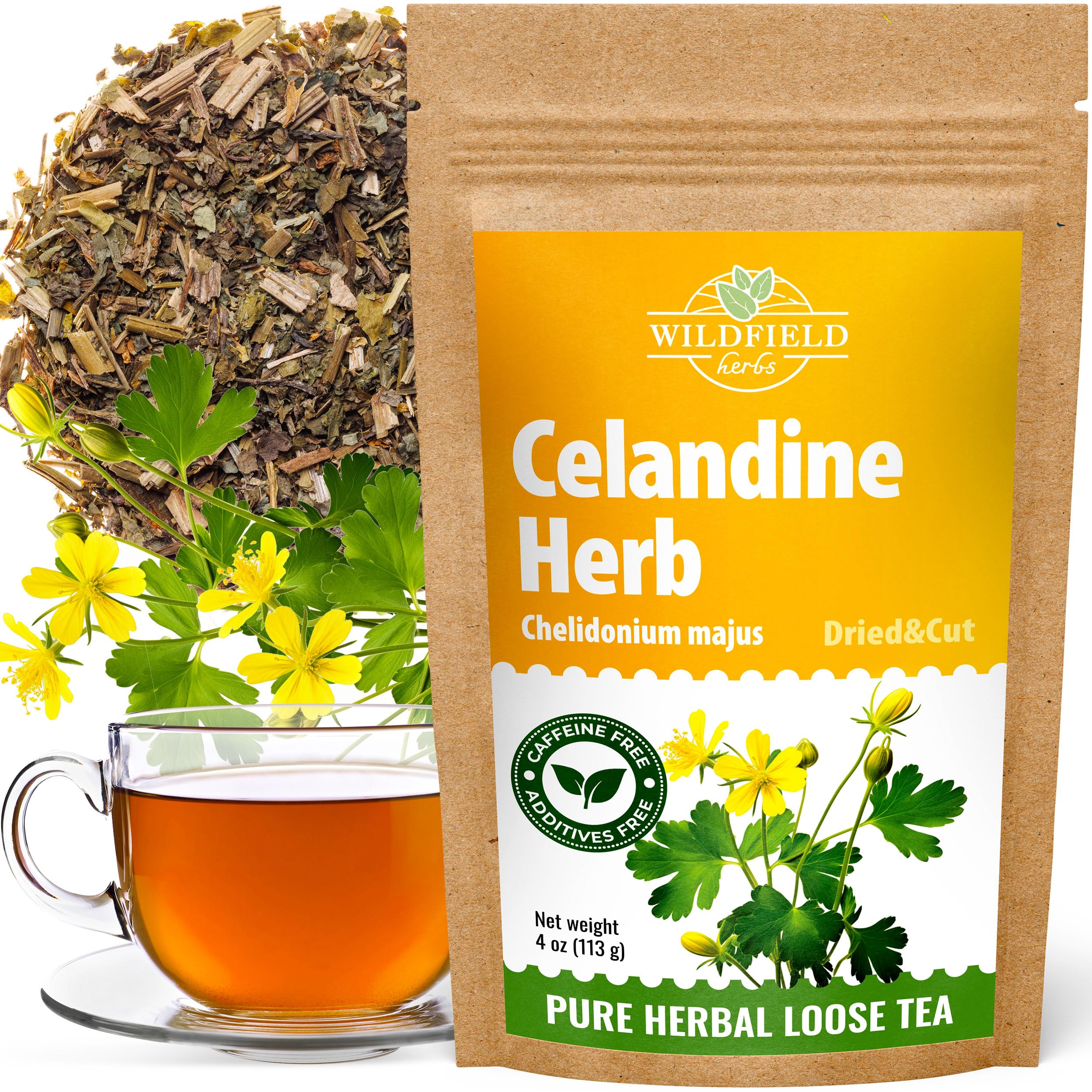 4 oz. Celandine Herb Herbal Tea (Chelidonia) - 113g Pigweed Herb Tea Celidonia Celandines