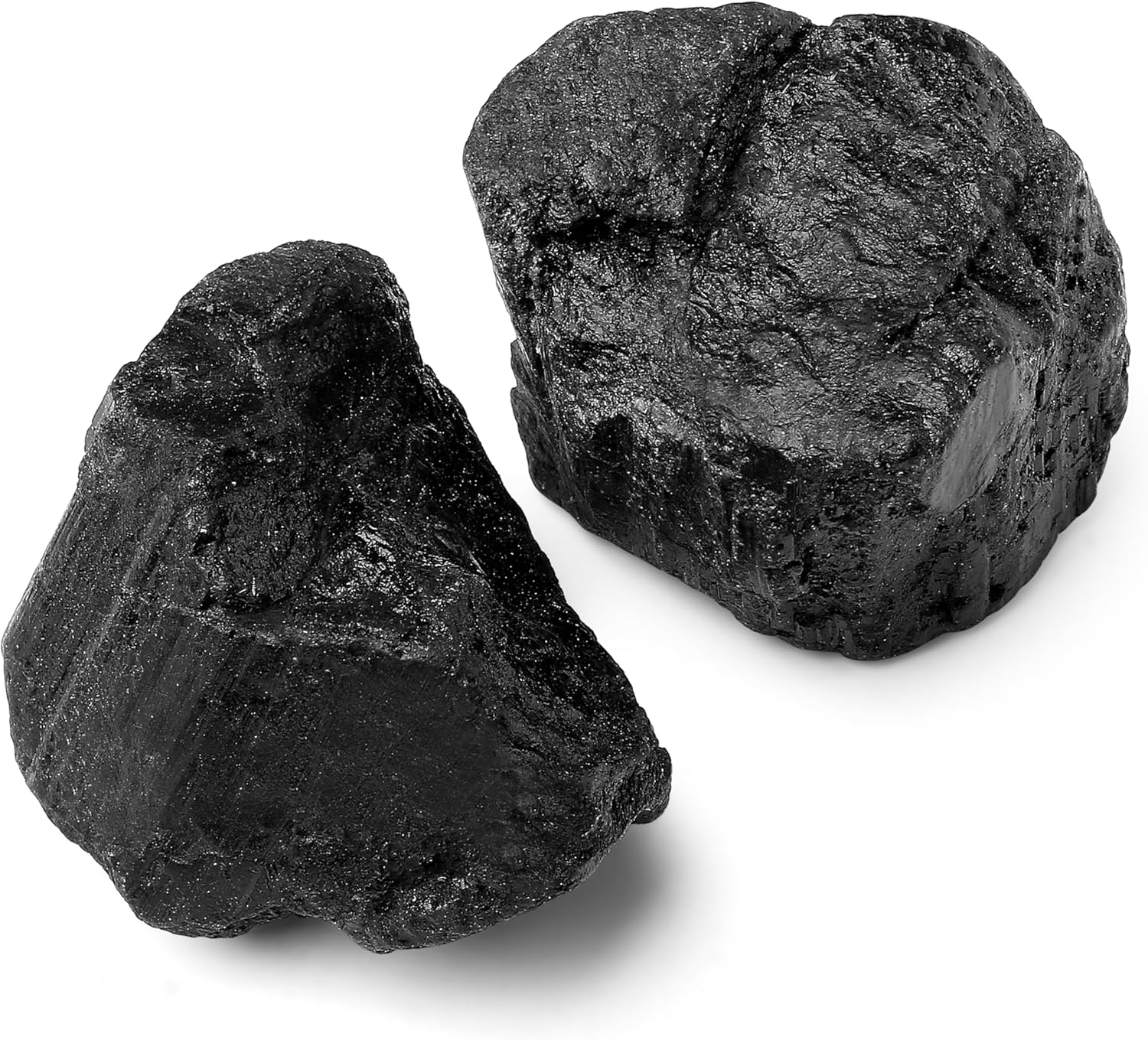 QINJIEJIE 2PCS Black Tourmaline 1.8-2.2'' Raw Crystals Healing Stones Bulk Natural Large Crystal Rocks Stones for Tumbling Cabbing Fountain Rocks DIY Decoration Polishing Handmade Gifts