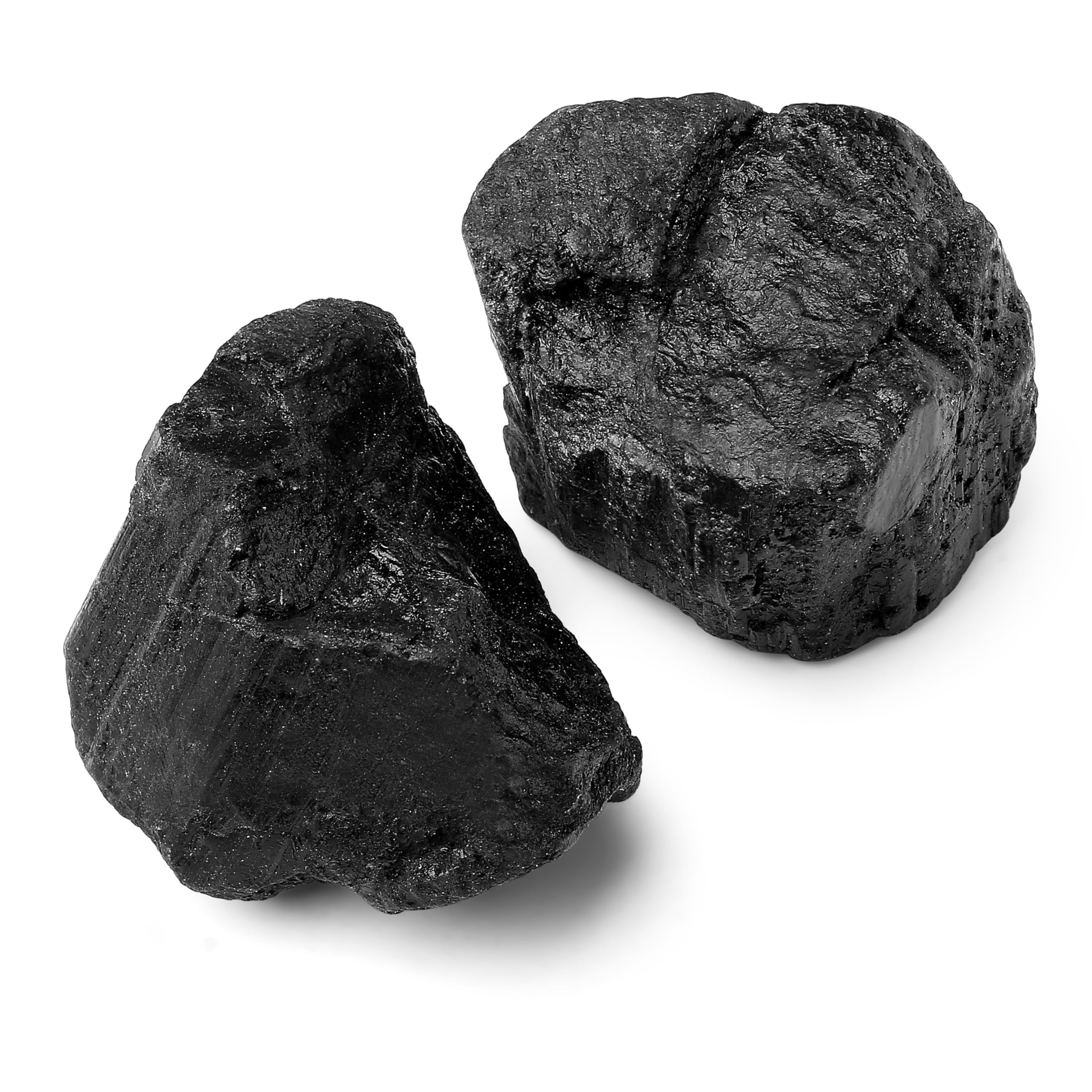 QINJIEJIE 2PCS Black Tourmaline 1.8-2.2'' Raw Crystals Healing Stones Bulk Natural Large Crystal Rocks Stones for Tumbling Cabbing Fountain Rocks DIY