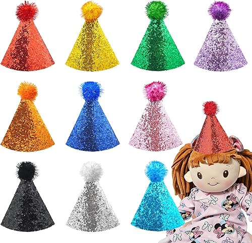 Miniatura 9 de 10 or 20 Pcs Large Party Hats for Adults Reusable Glitter Medium Birthday Party Hats for Stuffed Animal Toys