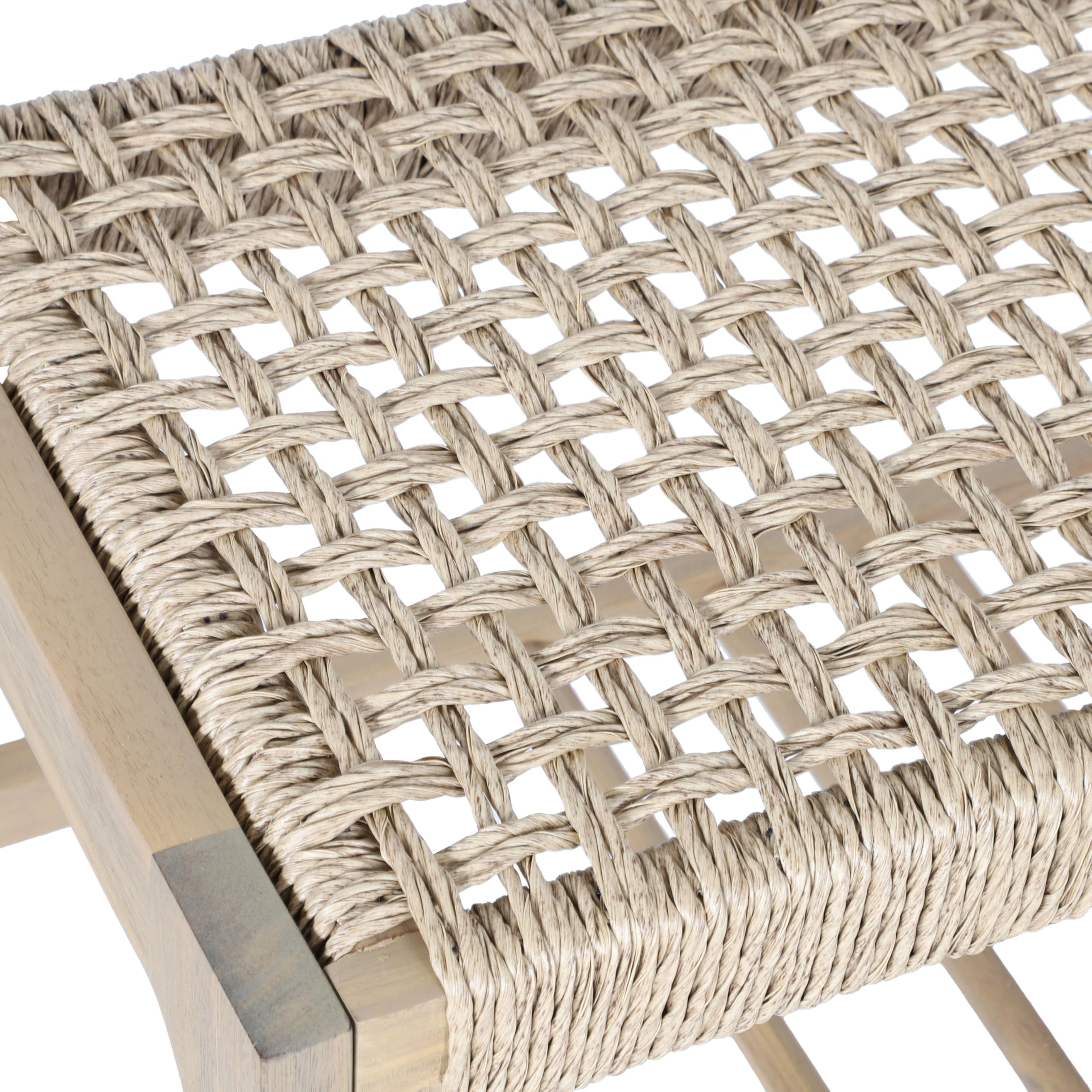BAÏTA Banc intérieur et extérieur HUKA en Bois d'acacia et Osier