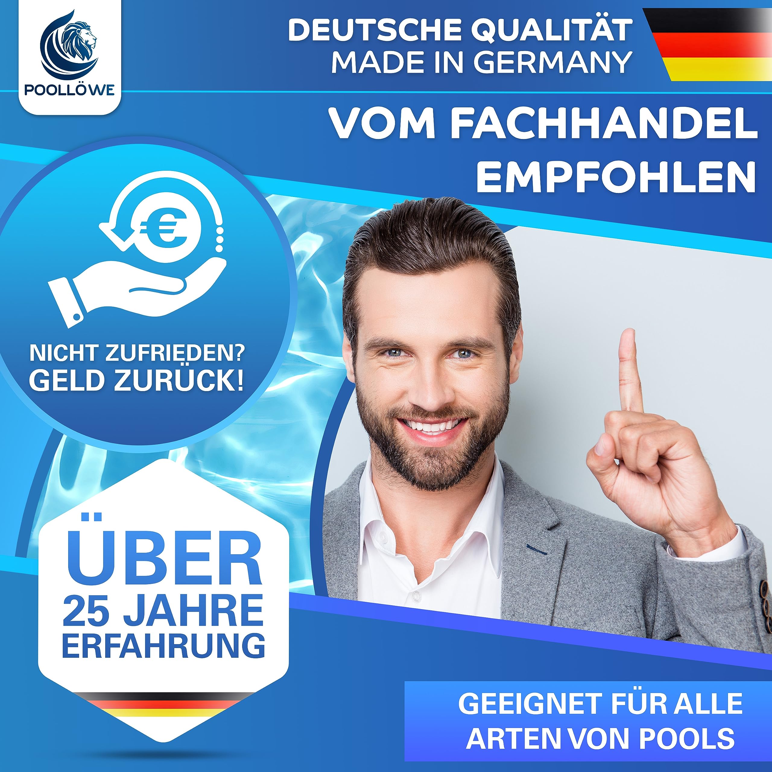 *NEU* JM Expert Line EasyWinter I Profi Pool Wintermittel [1L] für 40m³ Poolwasser I Überwinterungsmittel für Pools ohne Ablassen I Wintermittel für Pool mit Polyprotect-Formel