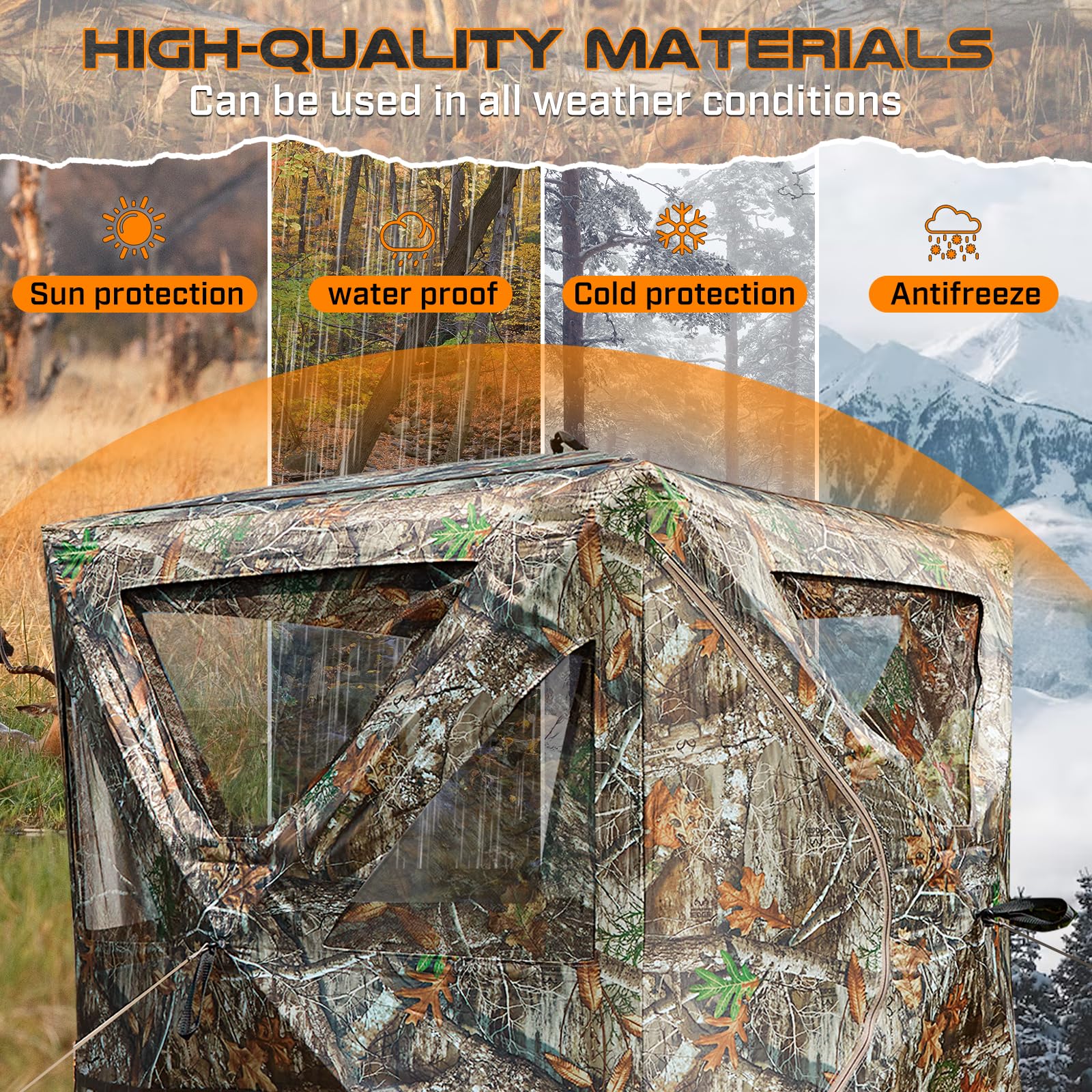 TR Portable Hunting Blind with Carrying Bag,Pop Up Ground Blind with
