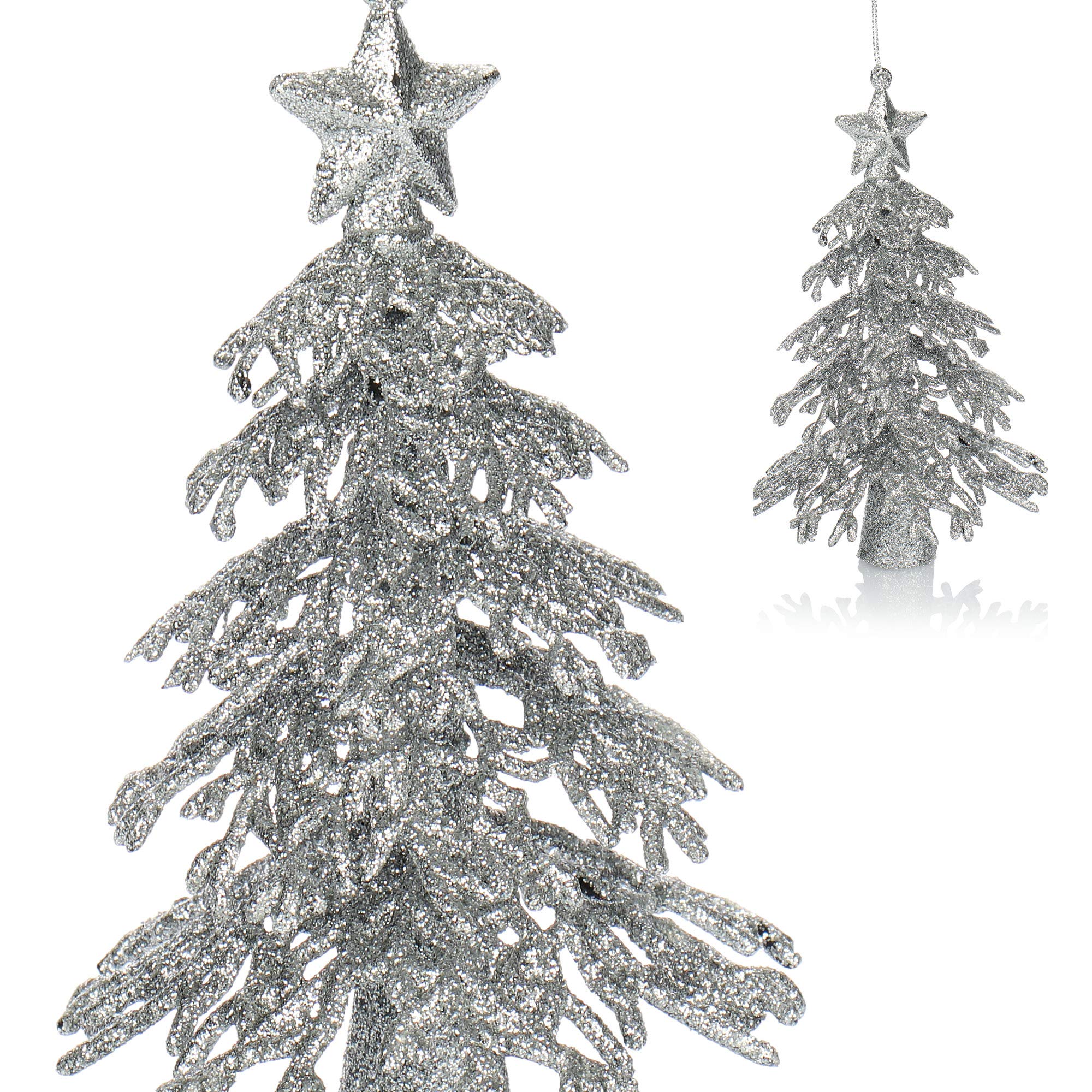 Com-four Christbaumschmuck 6er Set - Glitzerzweige 34cm