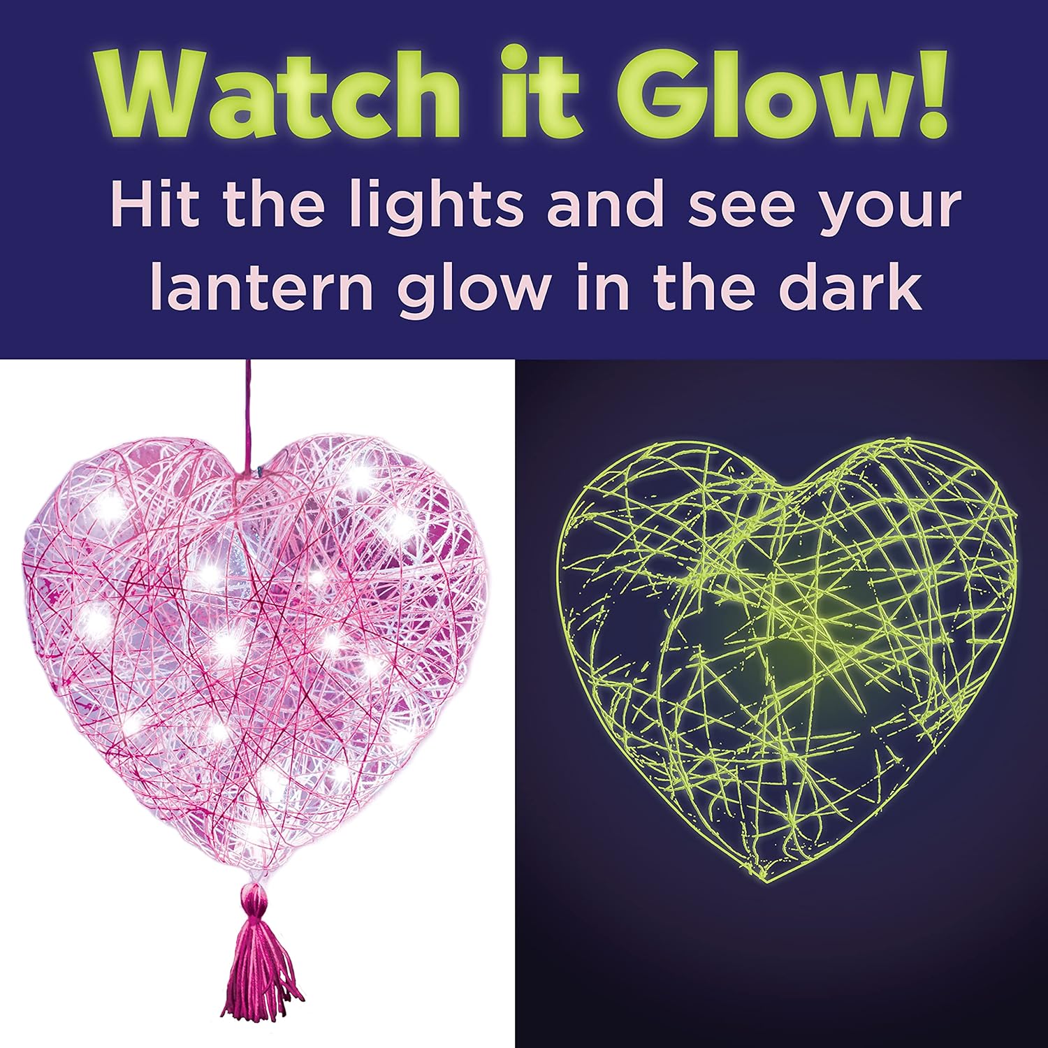 Creativity for Kids String Art Heart Light Kit | Create a Glowing Heart Lantern with Easy String Art | Relaxing DIY Craft & Mindful Activity for Kids and Tweens Everywhere (Ages 8+) - Image 6