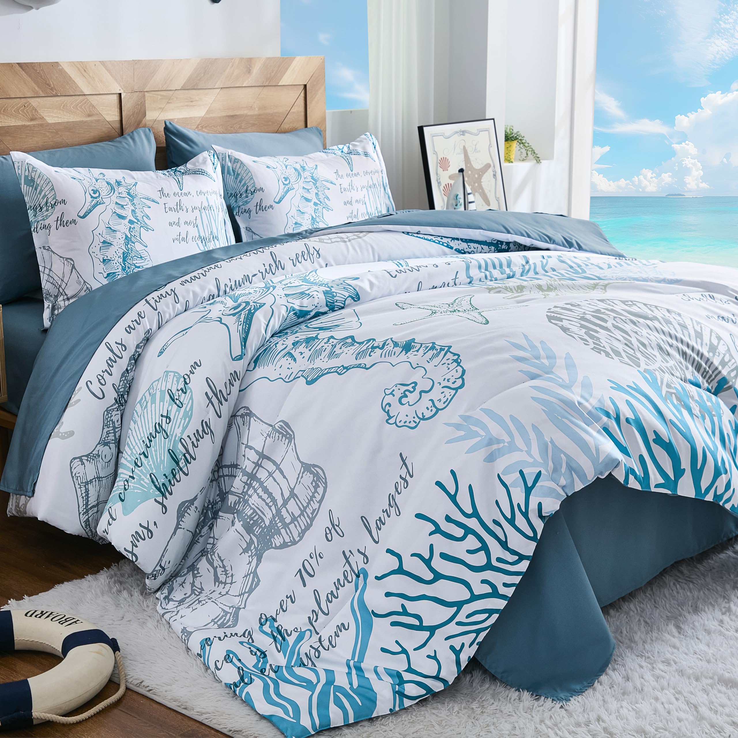 WONGS Bedding 7-teilig Coastal Schmusetuch YS01AB091834K7U-A