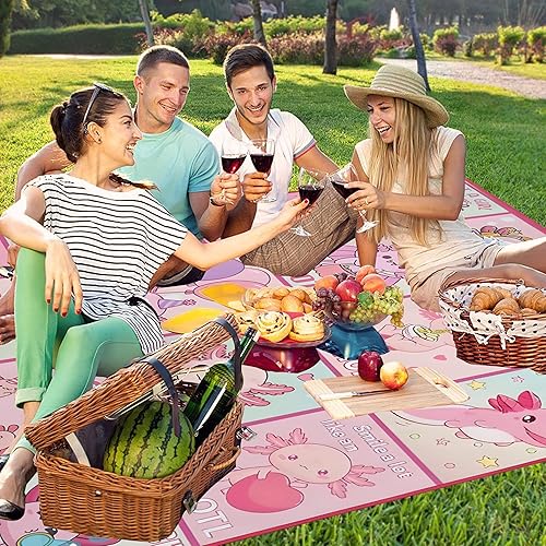 Miniatura 71 de Manta de picnic extra grande impermeable plegable (80 x 80 pulgadas), manta de playa impermeable a prueba de arena, 3 capas para el aire libre