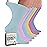 Pembrook Ribbed Knit Bamboo Viscose Diabetic Socks for Women - 6 Pairs | Crew Diabetic Socks for Women Size 9-11 | Neuropathy & Edema | Pink, Light Pink, Purple, Blue, Green, Yellow