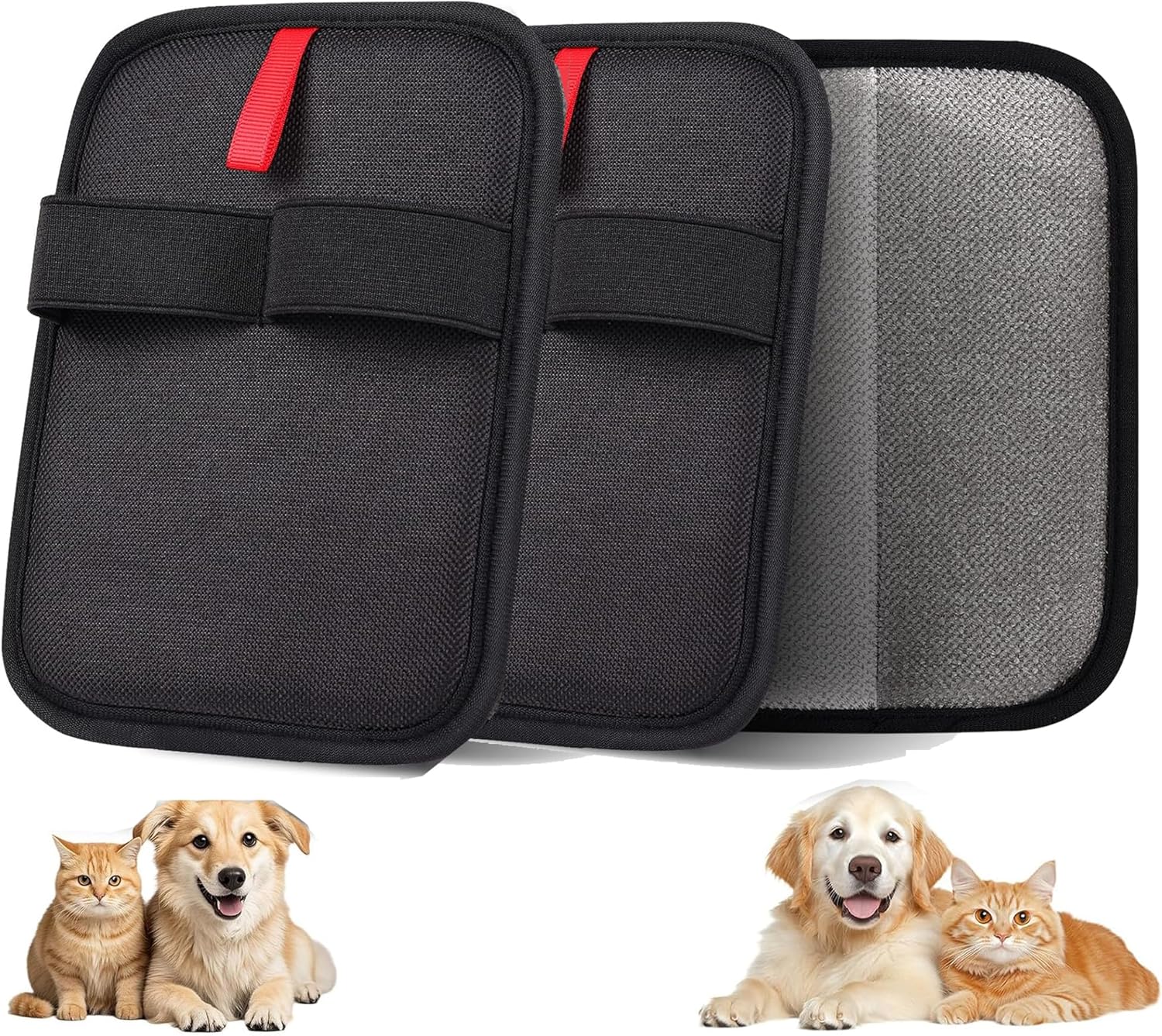 2 PCS Pet Hair Removal Gloves – Electrostatic Pet Hair Remover – Electrostatic Removal Gloves for Couch, Furniture, Carpet, Curtain – Reusable Grooming Glove for Cat & Dog