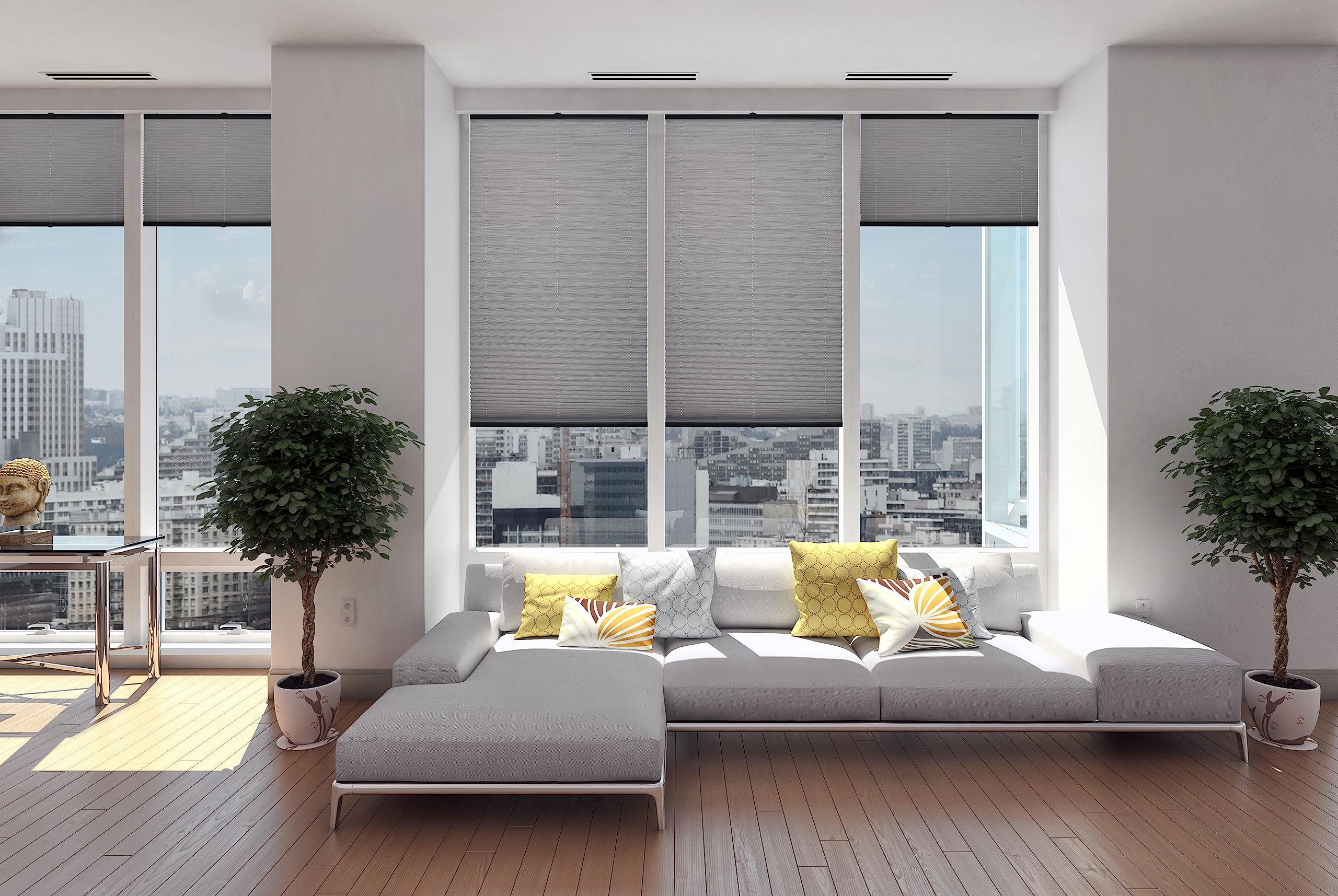 Plissee Thermorollo Faltrollo nach Maß Breite 120-160 cm Höhe 120-219 cm 24 Farben Rollo für Fenster und Tür mit Bohren Fensterjalousien guter Sichtschutz und Sonnenschutz mit Farbmuster