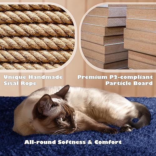 Vista 16 de Yaheetech Árbol para gatos de varios niveles de 70 pulgadas, torre alta para gatos con condominio, postes rascadores y bola colgante para gatos