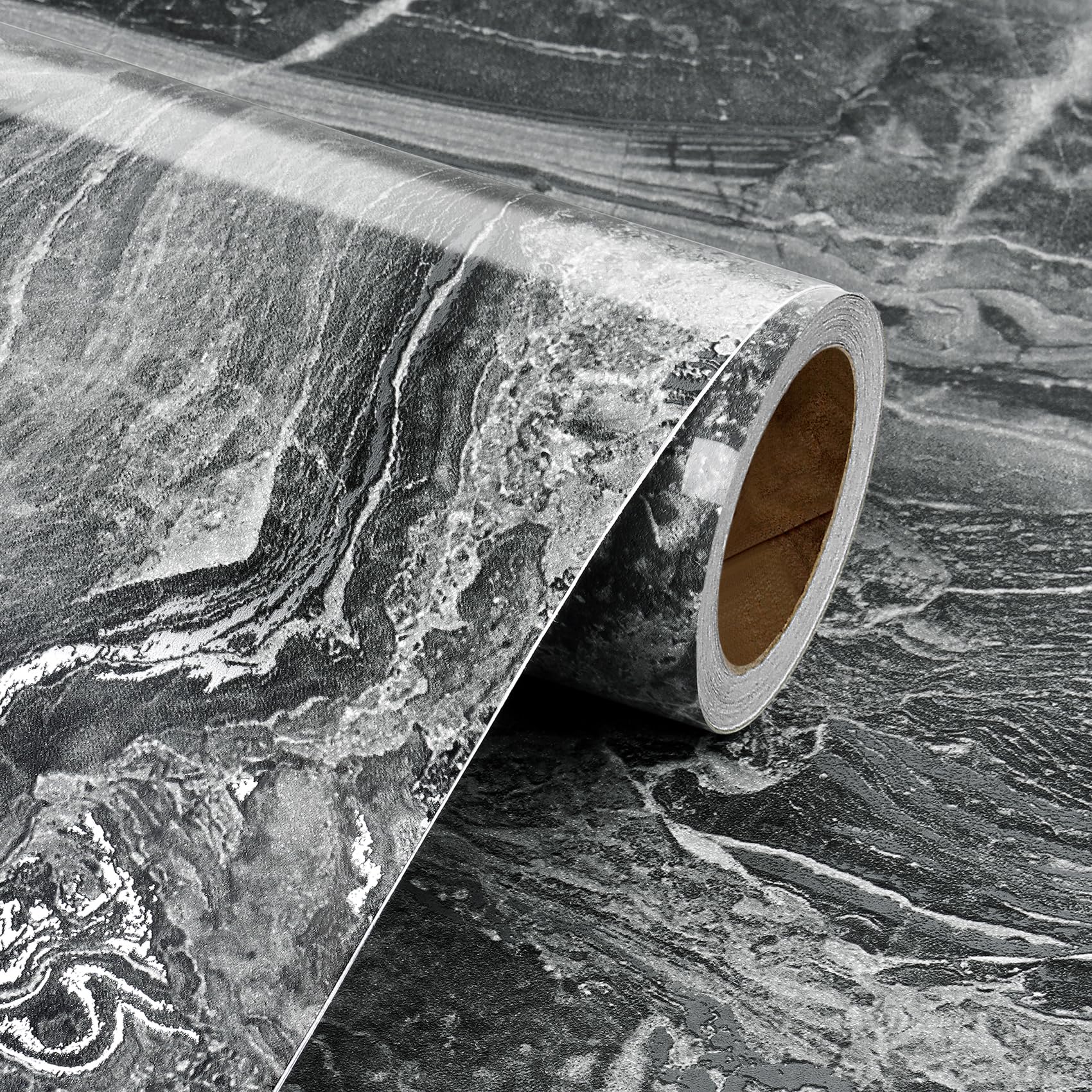 Livelynine Papel tapiz de mármol brillante extra ancho de 36 x 197 pulgadas para encimeras, papel de contacto impermeable para encimeras, cubiertas de encimeras de cocina, láminas laminadas de vinilo