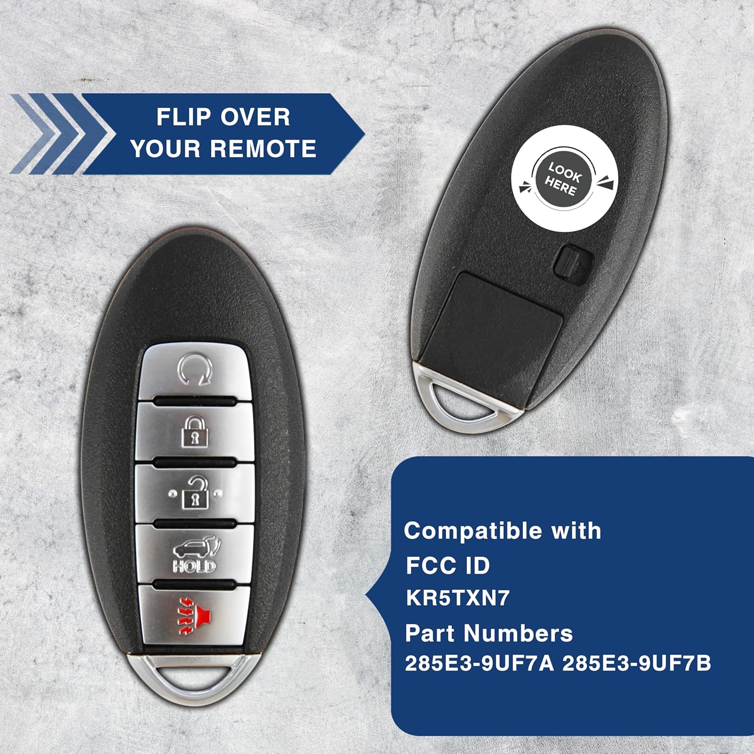 Remote Smart Key Fob Keyless Entry 5btn for Nissan Murano Pathfinder Infiniti QX60 (KR5TXN7)