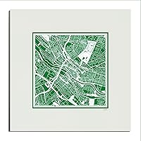 Vista 32 de O3 Design Studio Mapa de corte de papel Madrid negro mate de 20 x 20 pulgadas