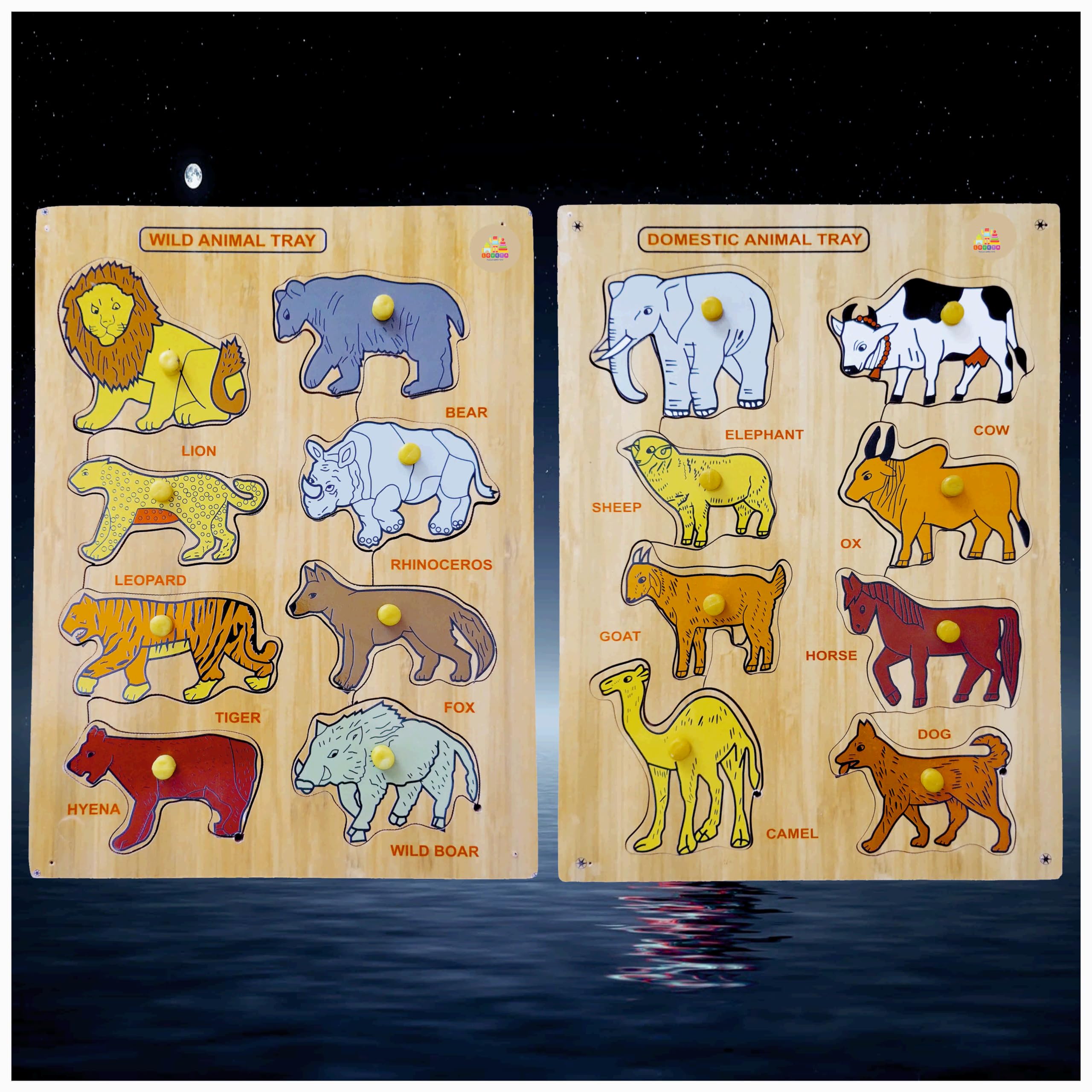 Loukya Domestic Animal and Wild Animal Board for Kids Combo Set | Hand and Eye co-Ordination | Toddlers First Learning Toy | Birthday Gift | Christmas Gift | for Kids (B0CVBBJ7K7) Amazon Price History, Amazon Price Tracker