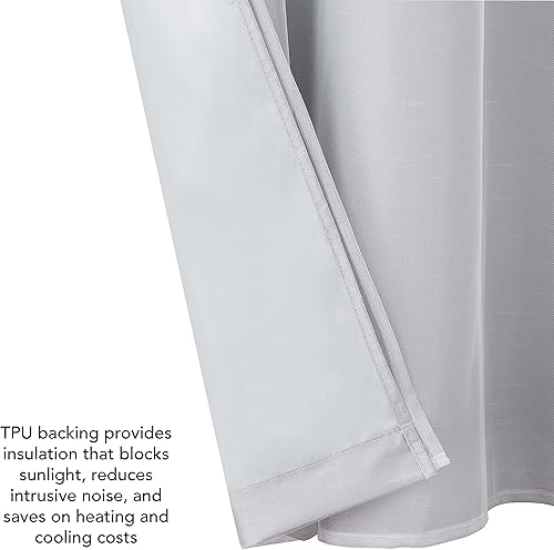 Miniatura 7 de Creative Home Ideas Augusta - Cortinas opacas (2 paneles, 38 x 84 pulgadas, gris claro) para oscurecer la habitación, con aislamiento térmico con