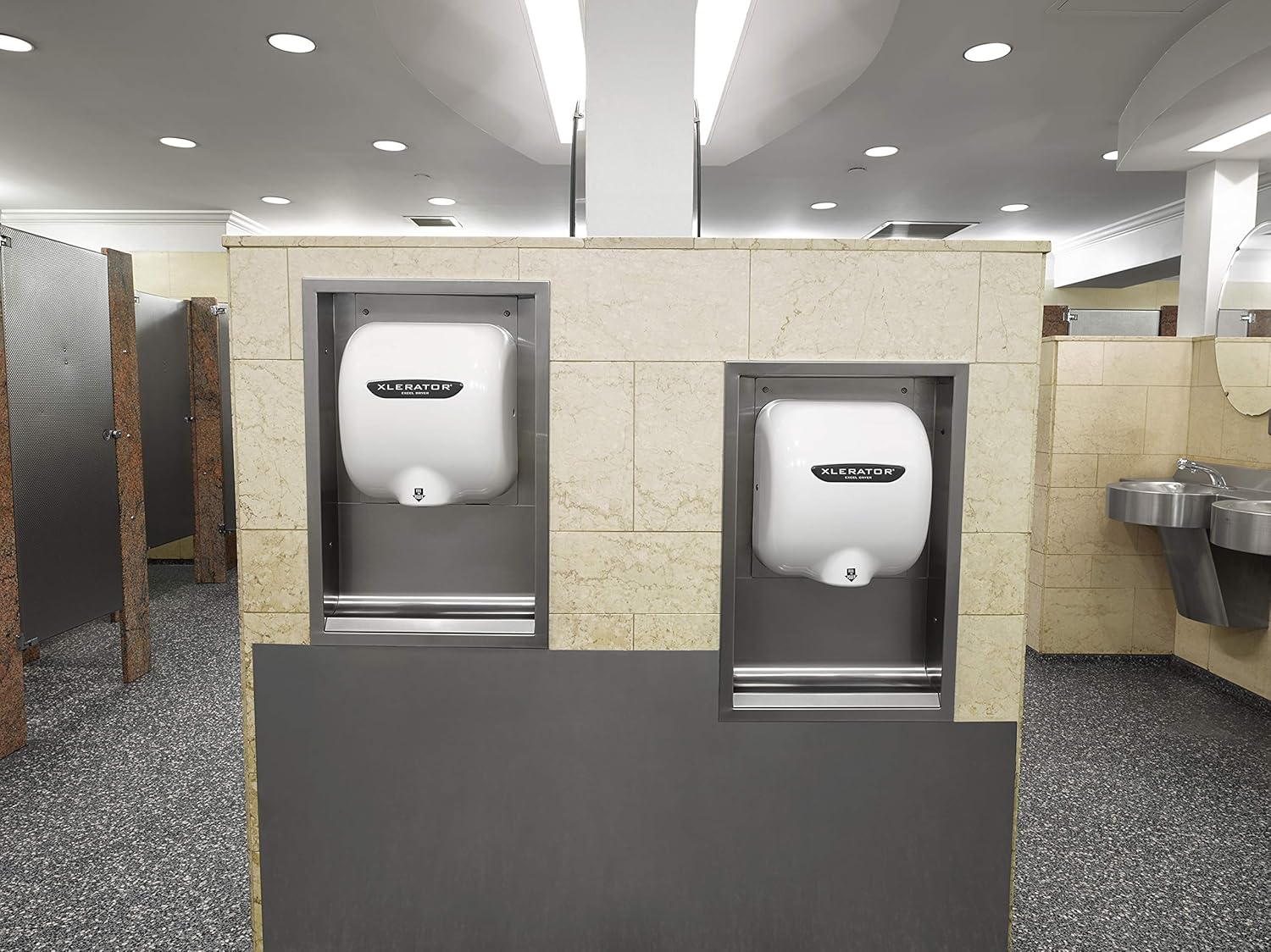 XLERATOR, XL-W-1.1N-110-120V 12.5 Amps 120V White Xlerator High Speed Cast Iron Hand Dryer, 12.68" x 11.75" x 6.68"