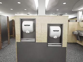 XLERATOR, XL-W-1.1N-110-120V 12.5 Amps 120V White Xlerator High Speed Cast Iron Hand Dryer, 12.68 x 11.75 x 6.68