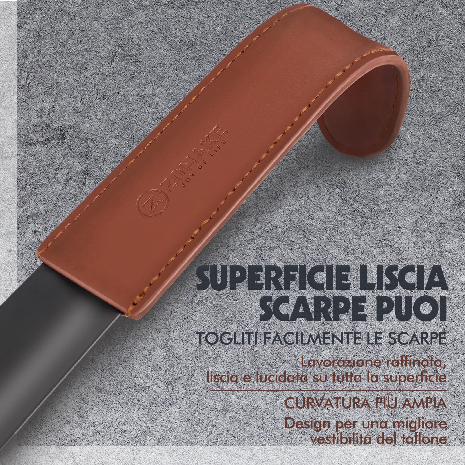 ZOMAKE Calzascarpe Lungo, 42cm Calza Scarpe Metallo, Calzante per Scarpe Facile Da Usare, Shoe Horn per Uomini Donne Anziani