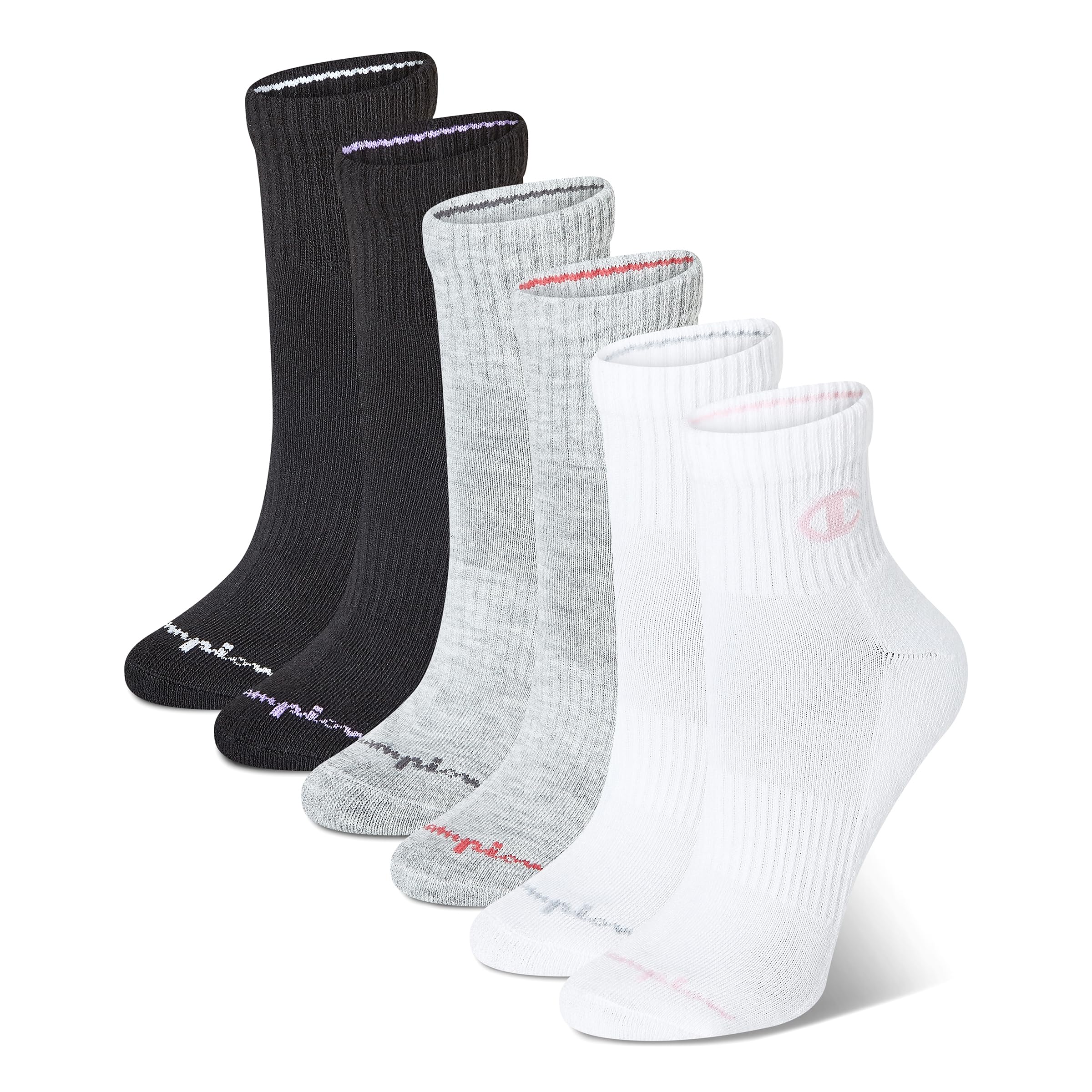 Womens Womens Quarter Socks 9-11 Multi (White, Grey, Black)