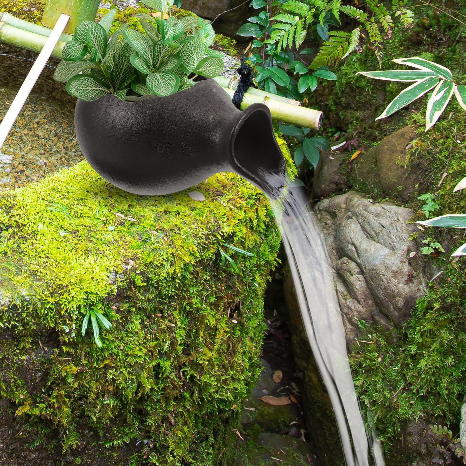 GALPADA Keramikgefäß Wasserspender und Aquarium Filter aus Keramik Dekorativer Indoor Brunnen für Innenraum und Garten Künstlerisch Gestalteter Wasserfall mit Ruhiger Wasserzirkulation