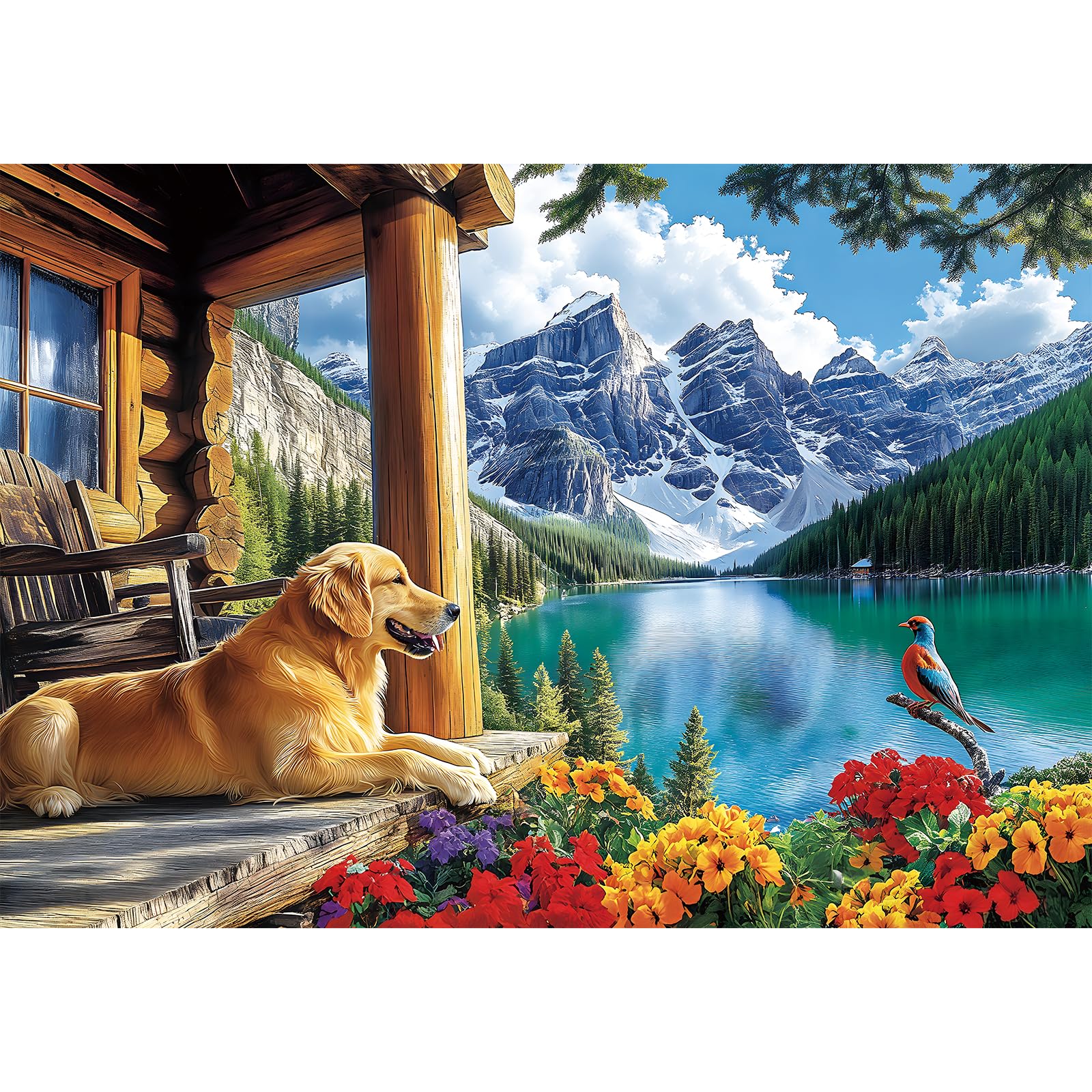 Amazon.com: 2000 Piece Puzzle for Adults, Serene Mountain Cabin
