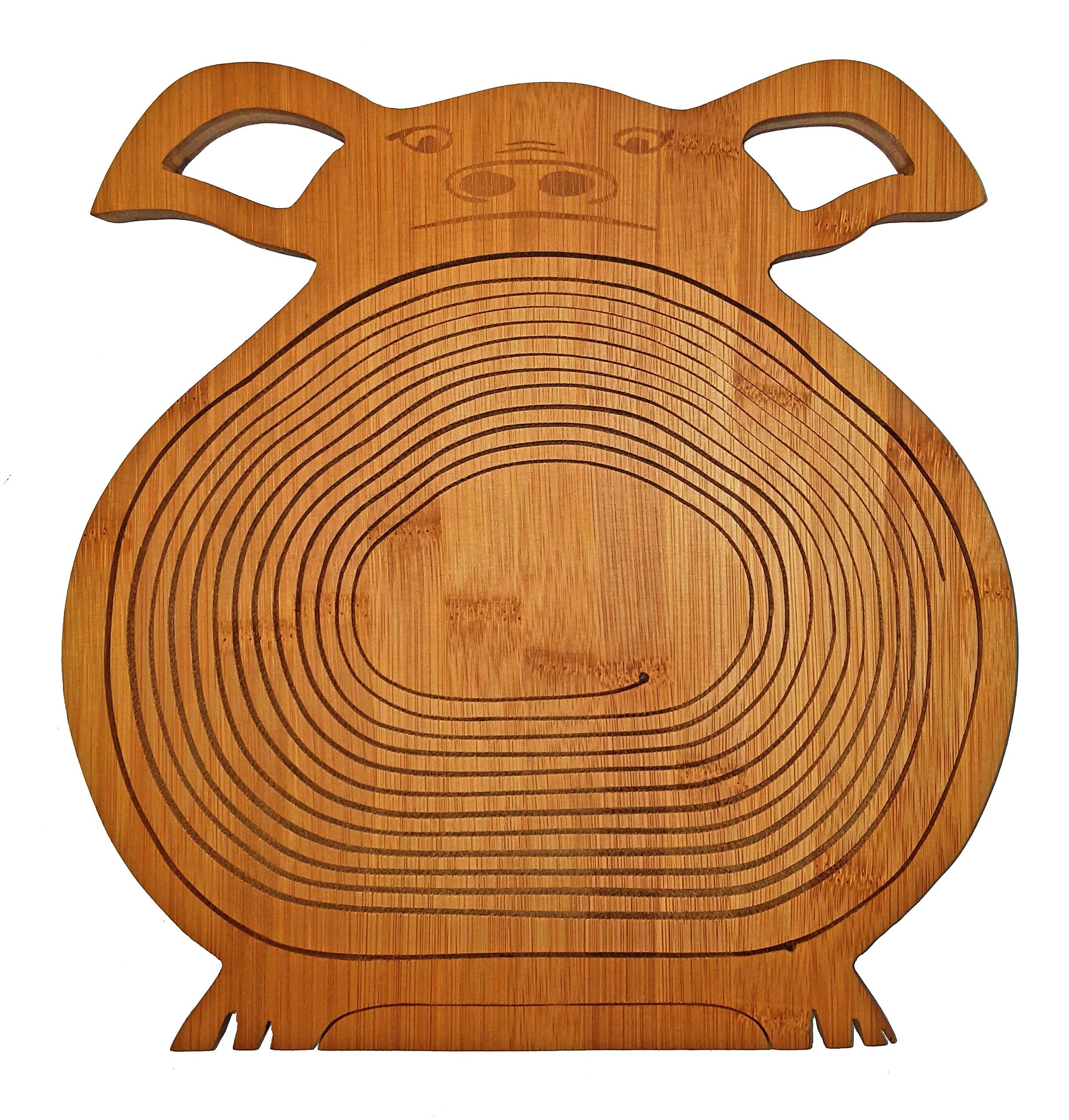 Corbeille de Fruits Bambou Porc Petit Cochon Belle Panier Pliant 30 X 30 cm Meubles en Bois Bol à Dekoschale Pliable Légume Fruits,Idéal Également