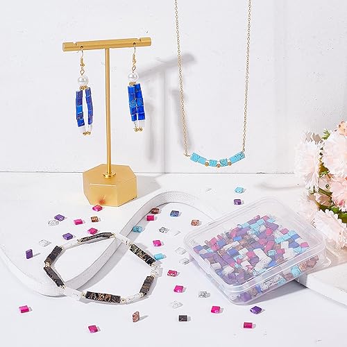 Miniatura 4 de SUNNYCLUE 1 caja de 320 cuentas de 2 agujeros, cuentas de dos agujeros, kit de cuentas de Tila de 0.197 in, cuentas de vidrio de semillas japonesas