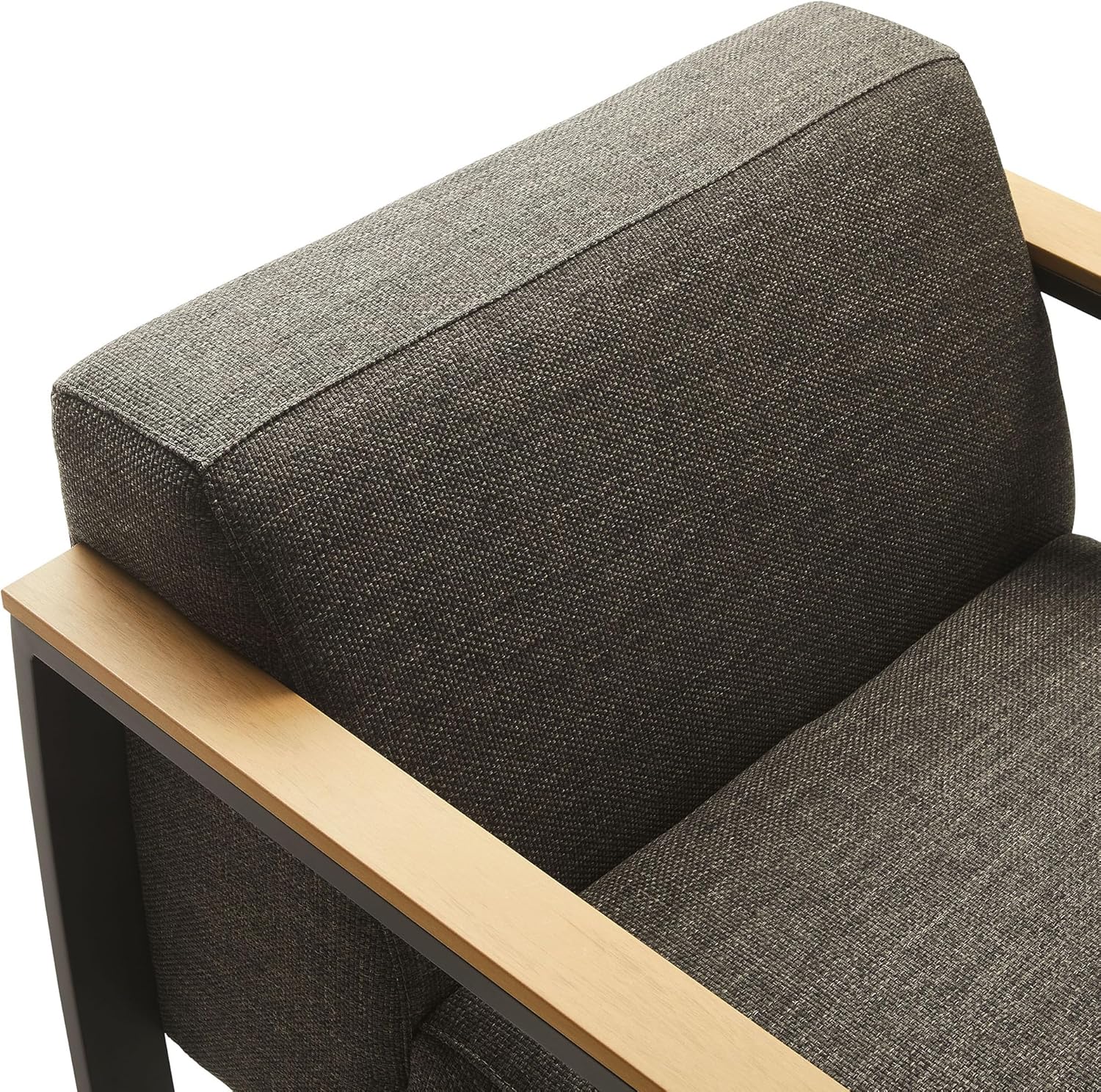 Modway Sauve Outdoor Patio Aluminum Armchair in Charcoal Smoke