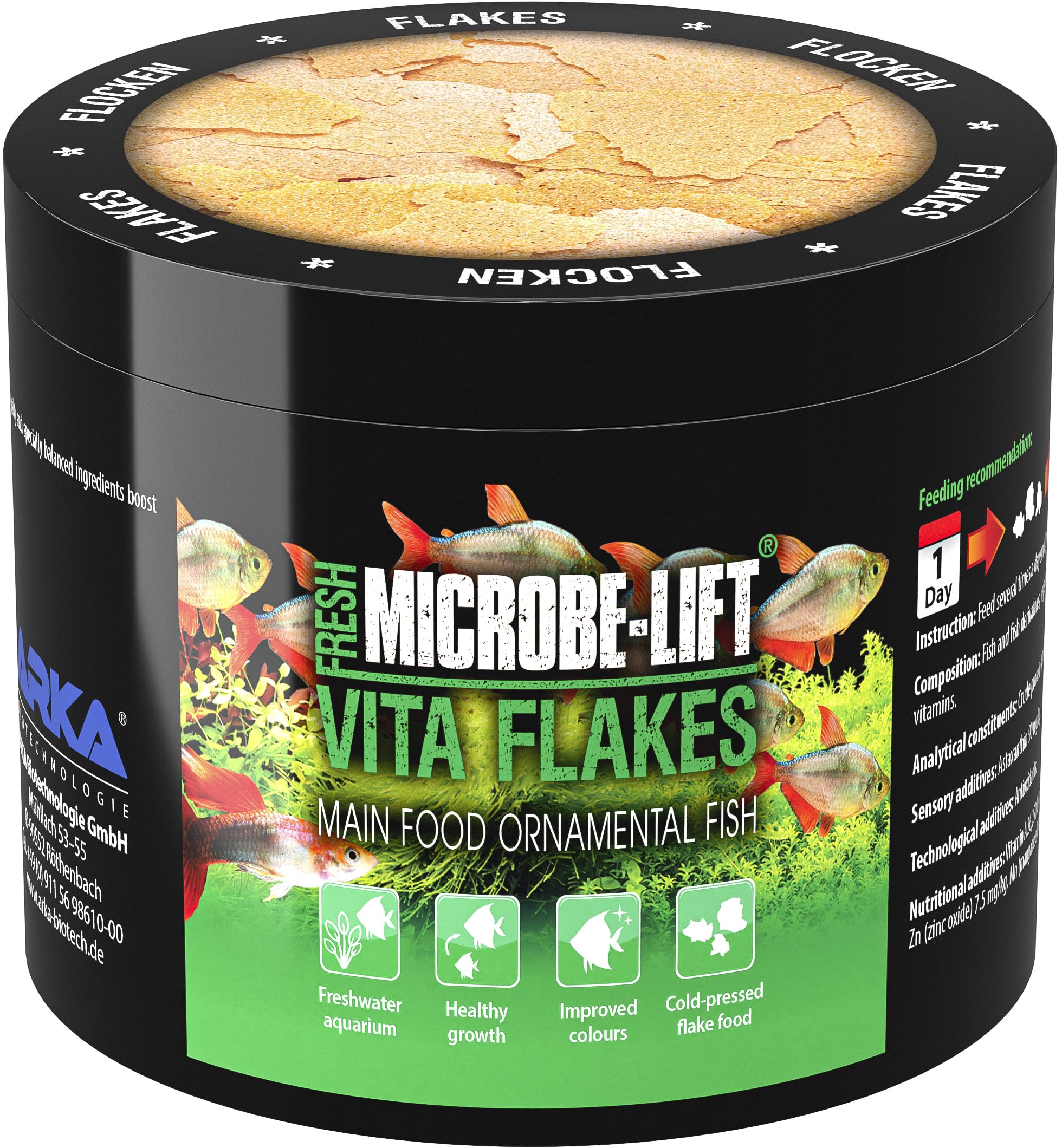 Comida Escamas Acuario 500 ml - VitaFlakes Peces Ornamentales