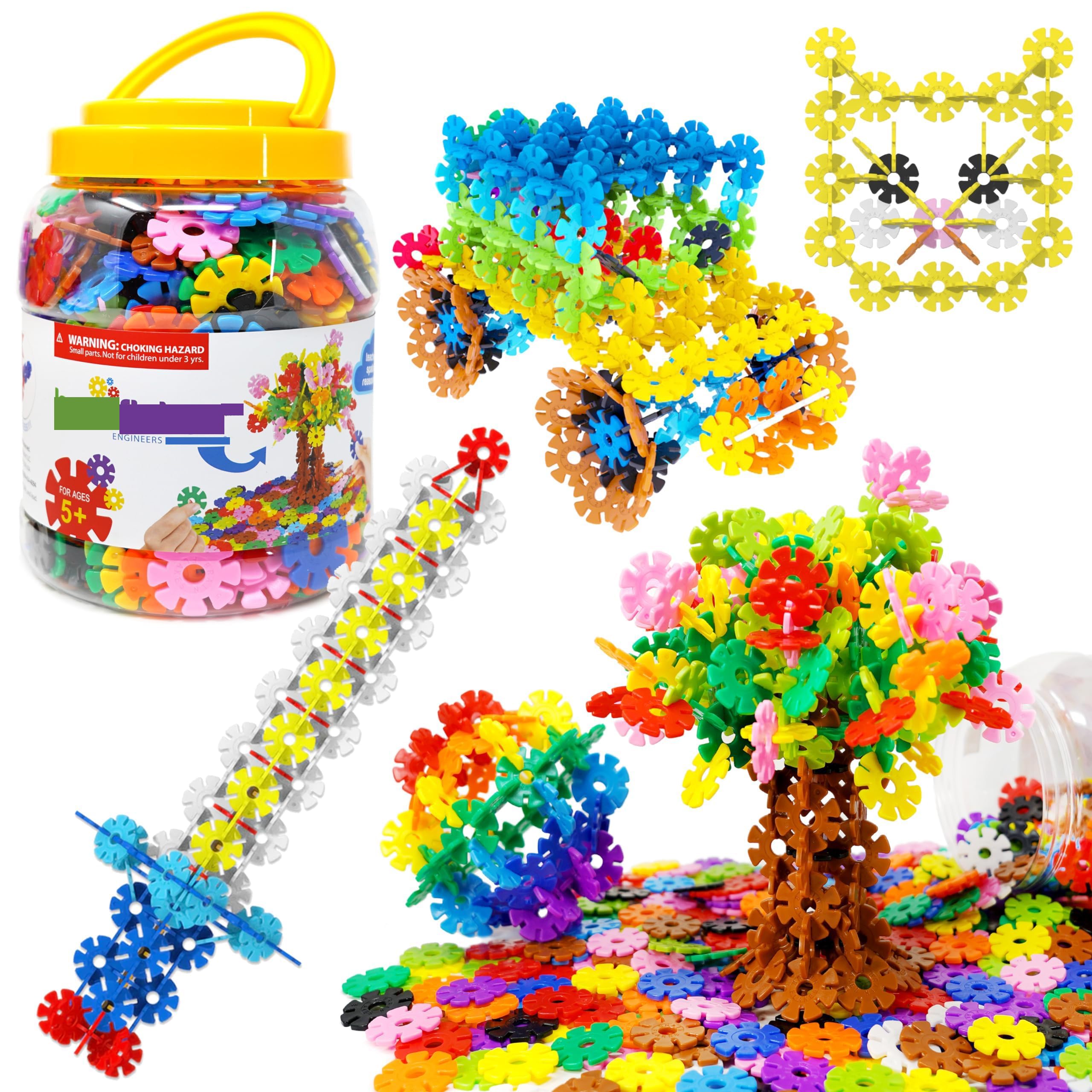 Creative Brain Flakes 500 Piece Set for Kids and Adults, STEM Educational Building Toy, Interlocking Disc Blocks for Ages 3+, Enhance Fine Motor Skills and Imagination, Construction Play for Boys and