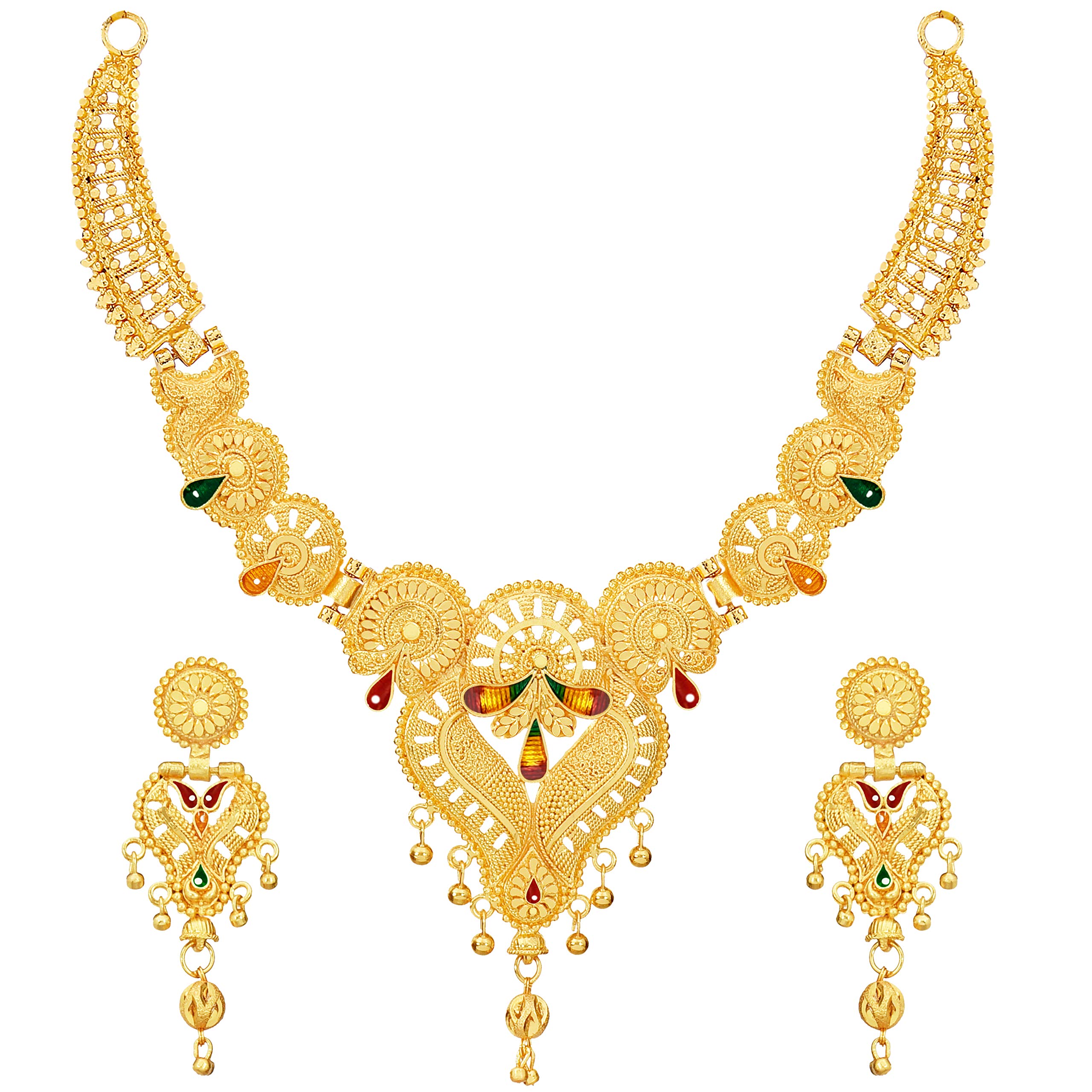 Mansiyaorange One Gram Gold Forming Premium Long Haram And Choker Multi Color Jewellery Necklace/Juelry/jwelry Set Jewellery For Women (B07RYGY9M6) Amazon Price History, Amazon Price Tracker