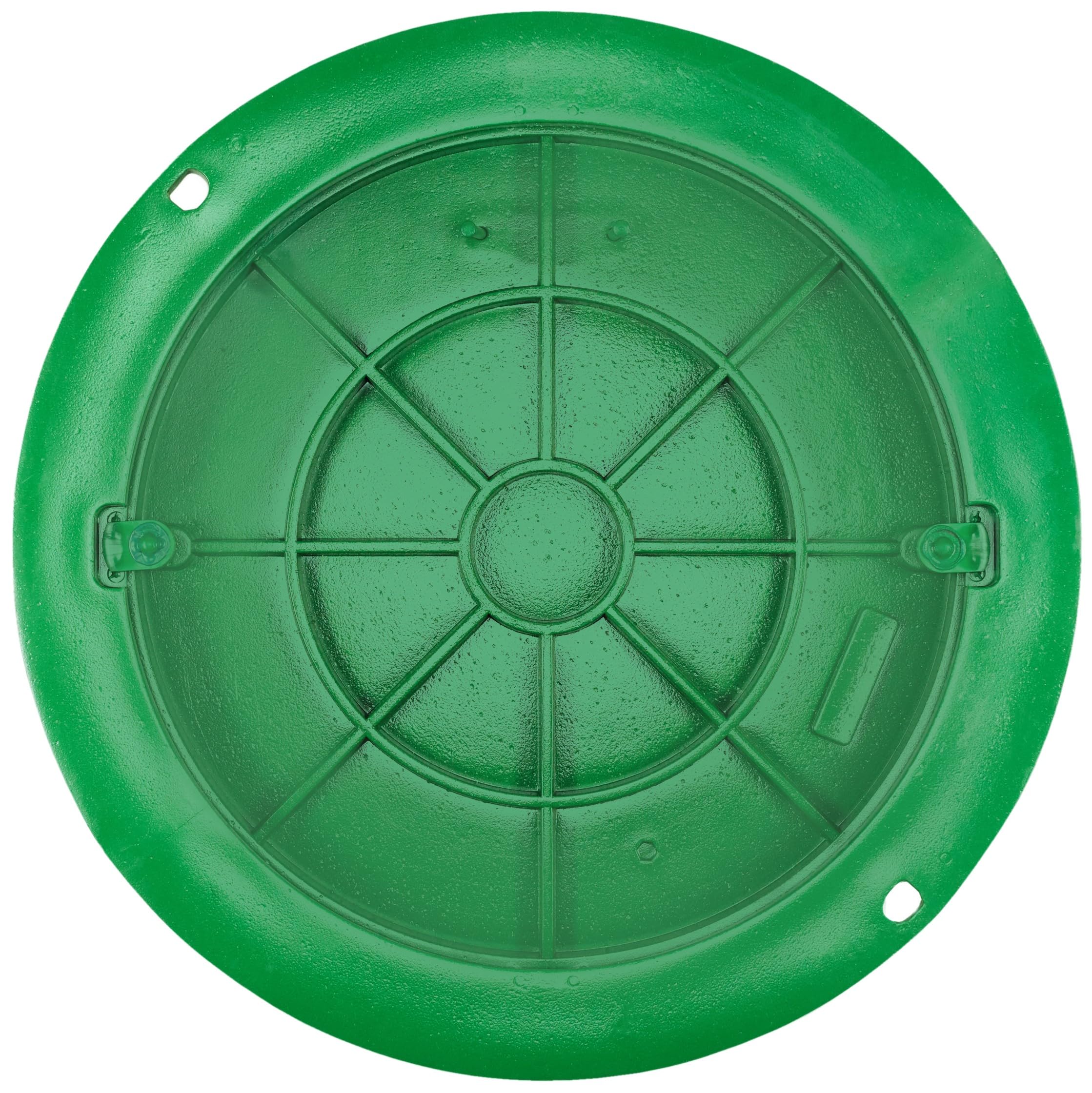 Tapa de pozo Ø600, Tapa de Alcantarilla Redonda A15, Tapa de registro y Tapa de arqueta de Plástico DN600/750 EN-124, Carga max 1500 Kg, BabylonPlast (Verde)