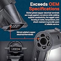 Vista 4 de ONLINE LED STORE True Mods Adaptador de Remolque de Hoja de 7 Vías a Plano de 4 Vías [Terminales de Cobre Niquelado] [Carcasa de Nylon Resistente]
